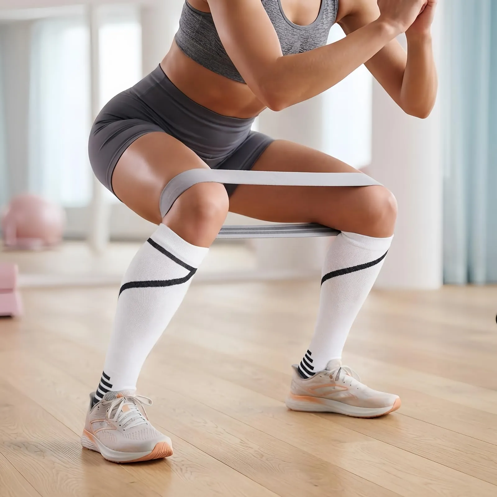 DRESHOW 4 Paia Calze a Compressione per Donna e Uomo Circolazione Miglior Supporto Alla per Atletica,Corsa,Ciclismo,Viaggi - immagine 2
