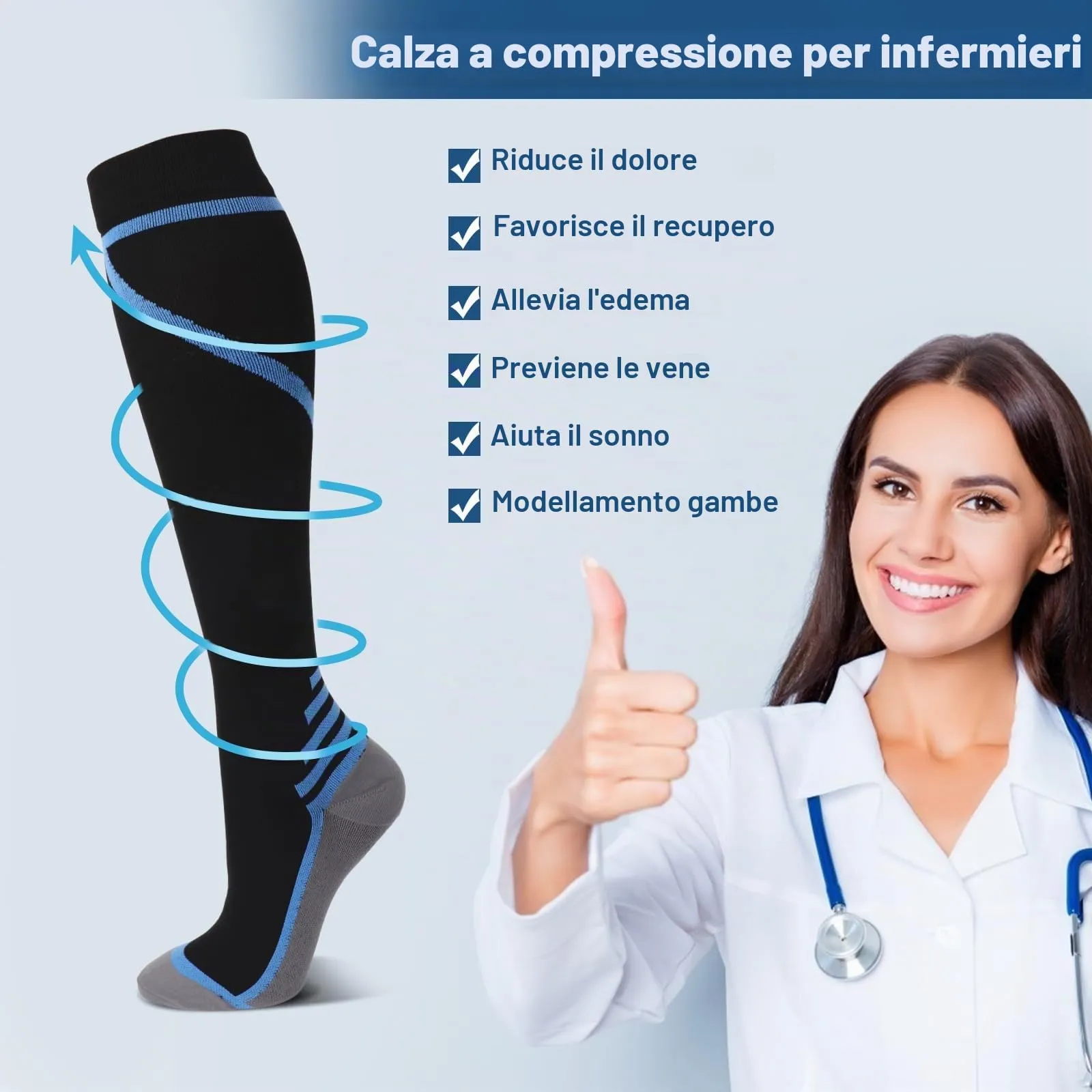 DRESHOW 4 Paia Calze a Compressione per Donna e Uomo Circolazione Miglior Supporto Alla per Atletica,Corsa,Ciclismo,Viaggi - immagine 7