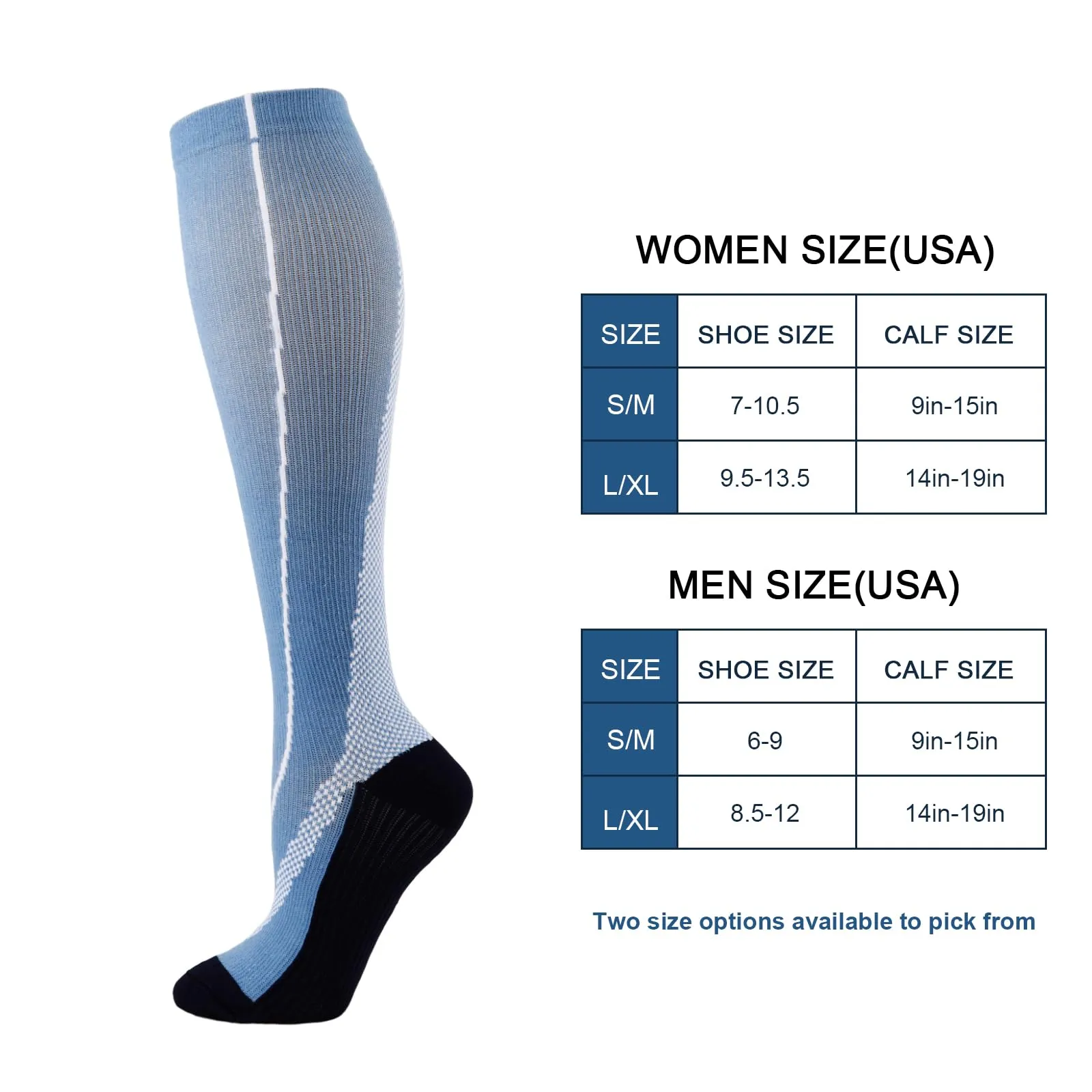 DRESHOW 4 Paia Calze a Compressione per Donna e Uomo Circolazione Miglior Supporto Alla per Atletica,Corsa,Ciclismo,Viaggi - immagine 4