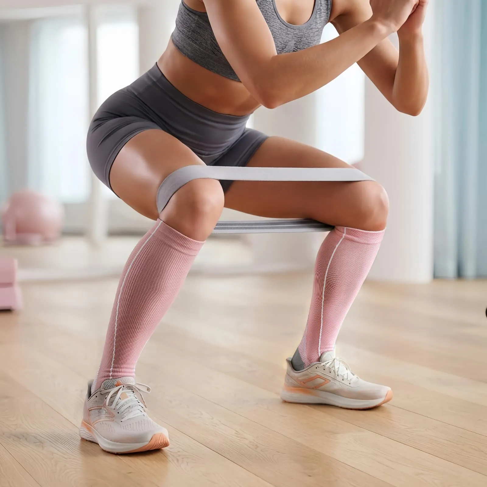 DRESHOW 4 Paia Calze a Compressione per Donna e Uomo Circolazione Miglior Supporto Alla per Atletica,Corsa,Ciclismo,Viaggi - immagine 2