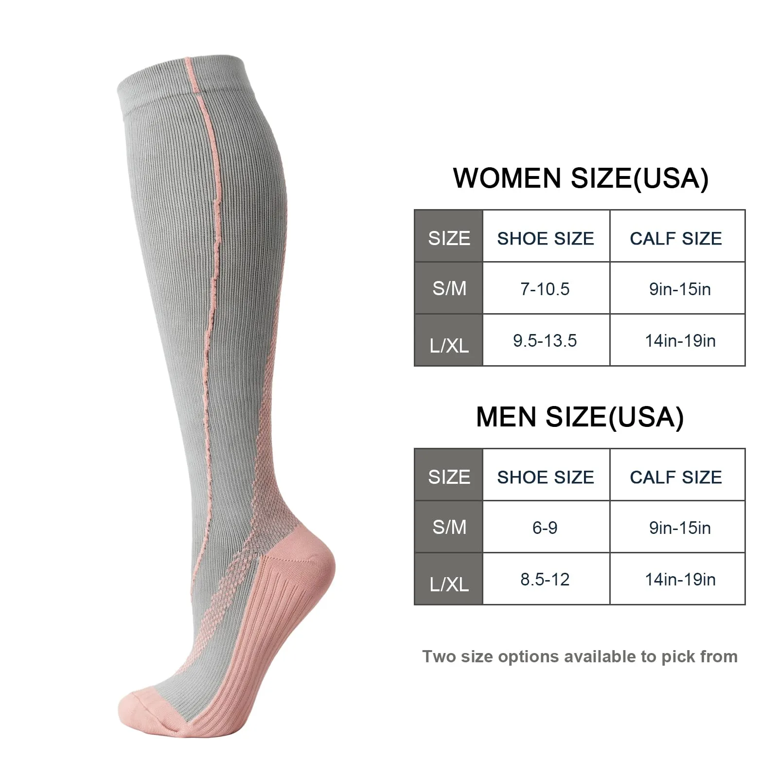 DRESHOW 4 Paia Calze a Compressione per Donna e Uomo Circolazione Miglior Supporto Alla per Atletica,Corsa,Ciclismo,Viaggi - immagine 4