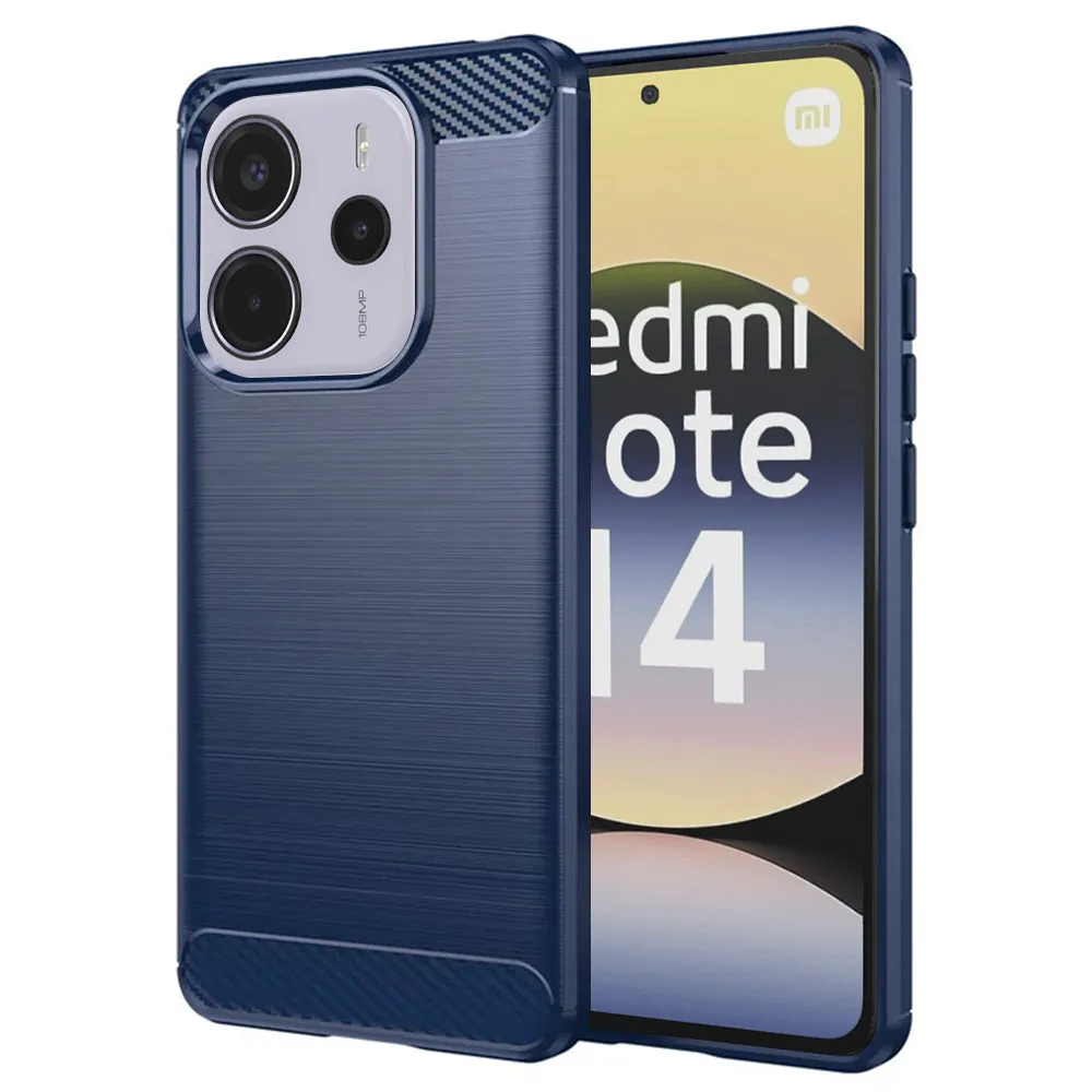 Custodia per Xiaomi Redmi Note 14 4G (Standard), Techsuit, Carbonio, Blu - immagine 1