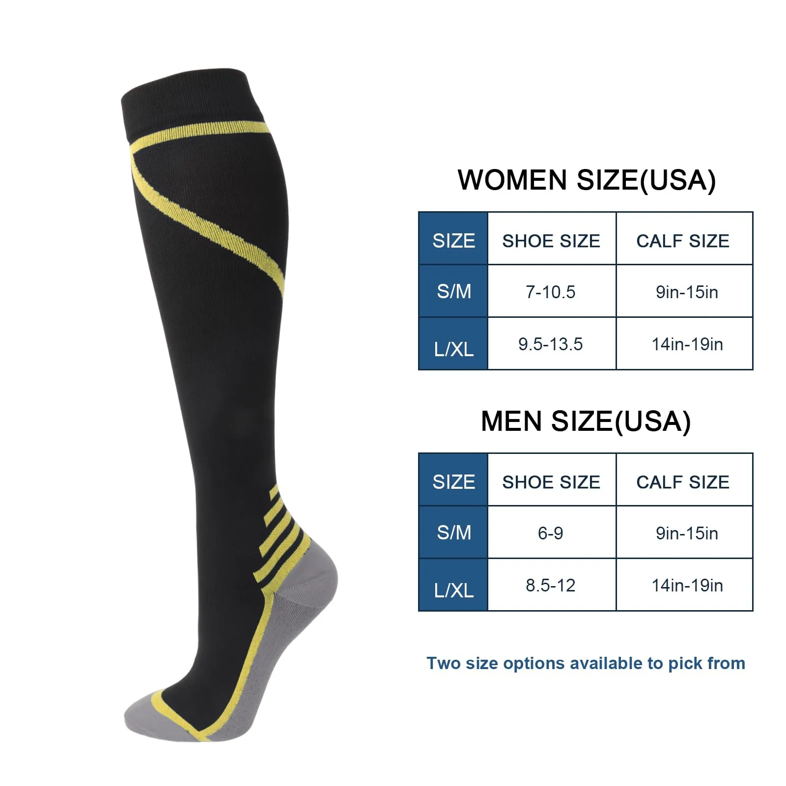 DRESHOW 4 Paia Calze a Compressione per Donna e Uomo Circolazione Miglior Supporto Alla per Atletica,Corsa,Ciclismo,Viaggi - immagine 4