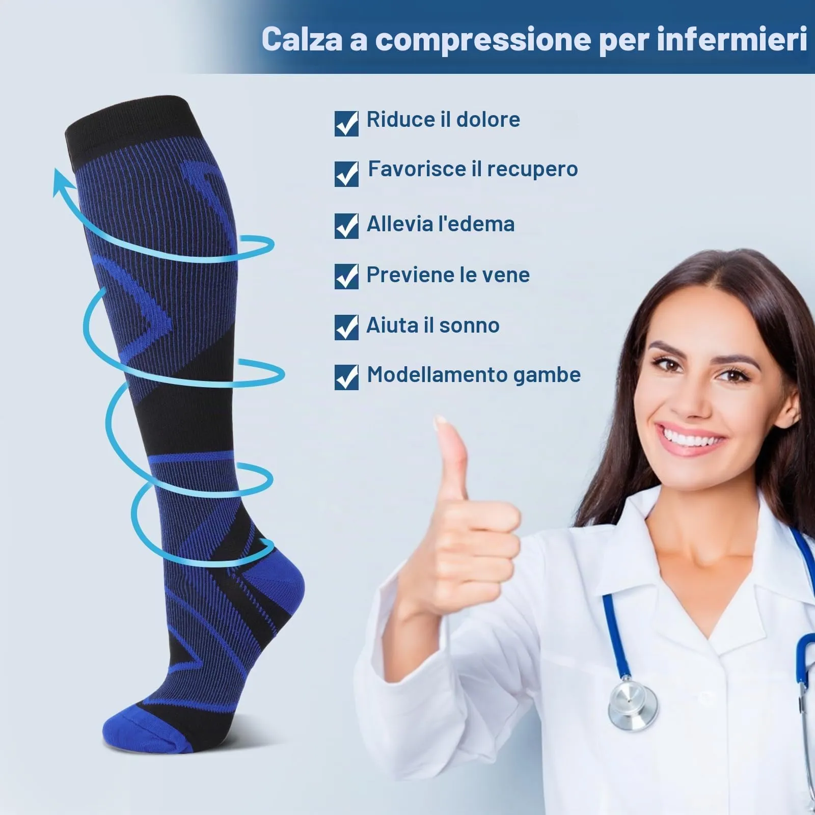 DRESHOW 4 Paia Calze a Compressione per Donna e Uomo Circolazione Miglior Supporto Alla per Atletica,Corsa,Ciclismo,Viaggi - immagine 7