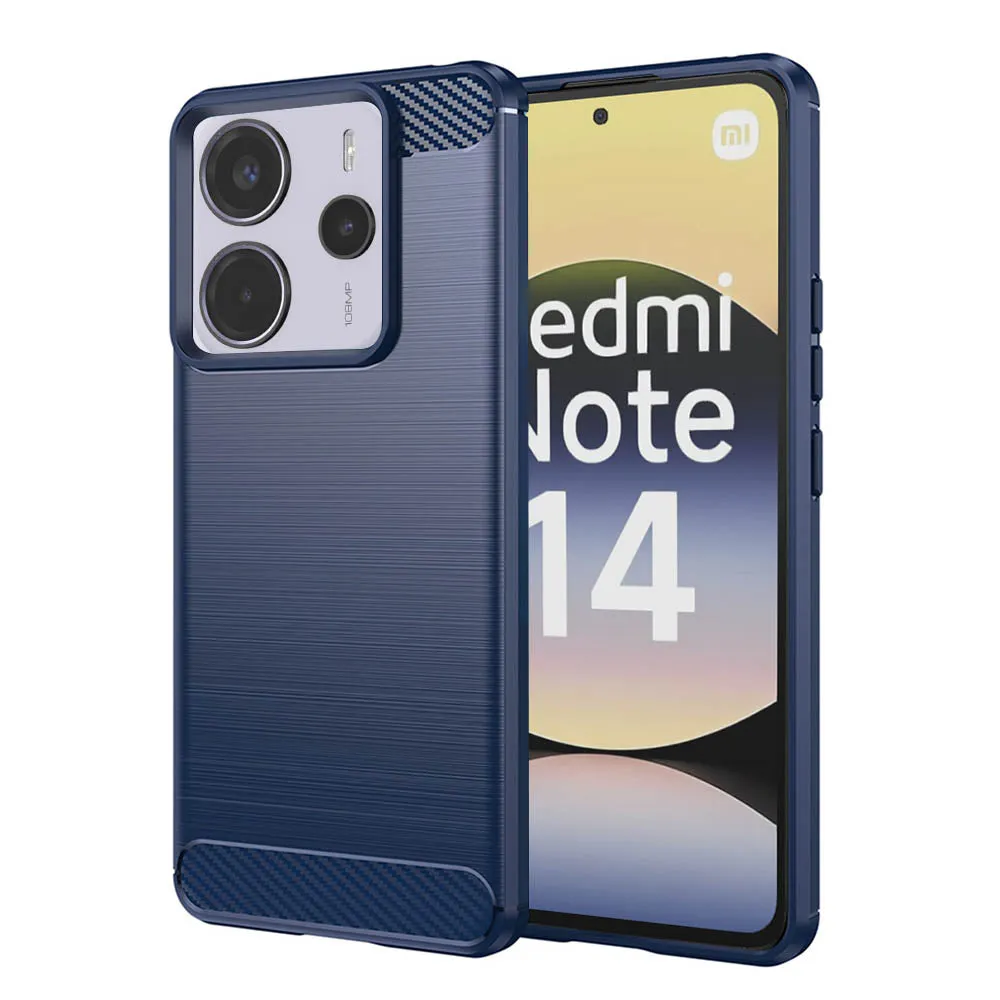 Custodia per Xiaomi Redmi Note 14 4G (Regionale), Techsuit, Carbonio, Blu - immagine 1