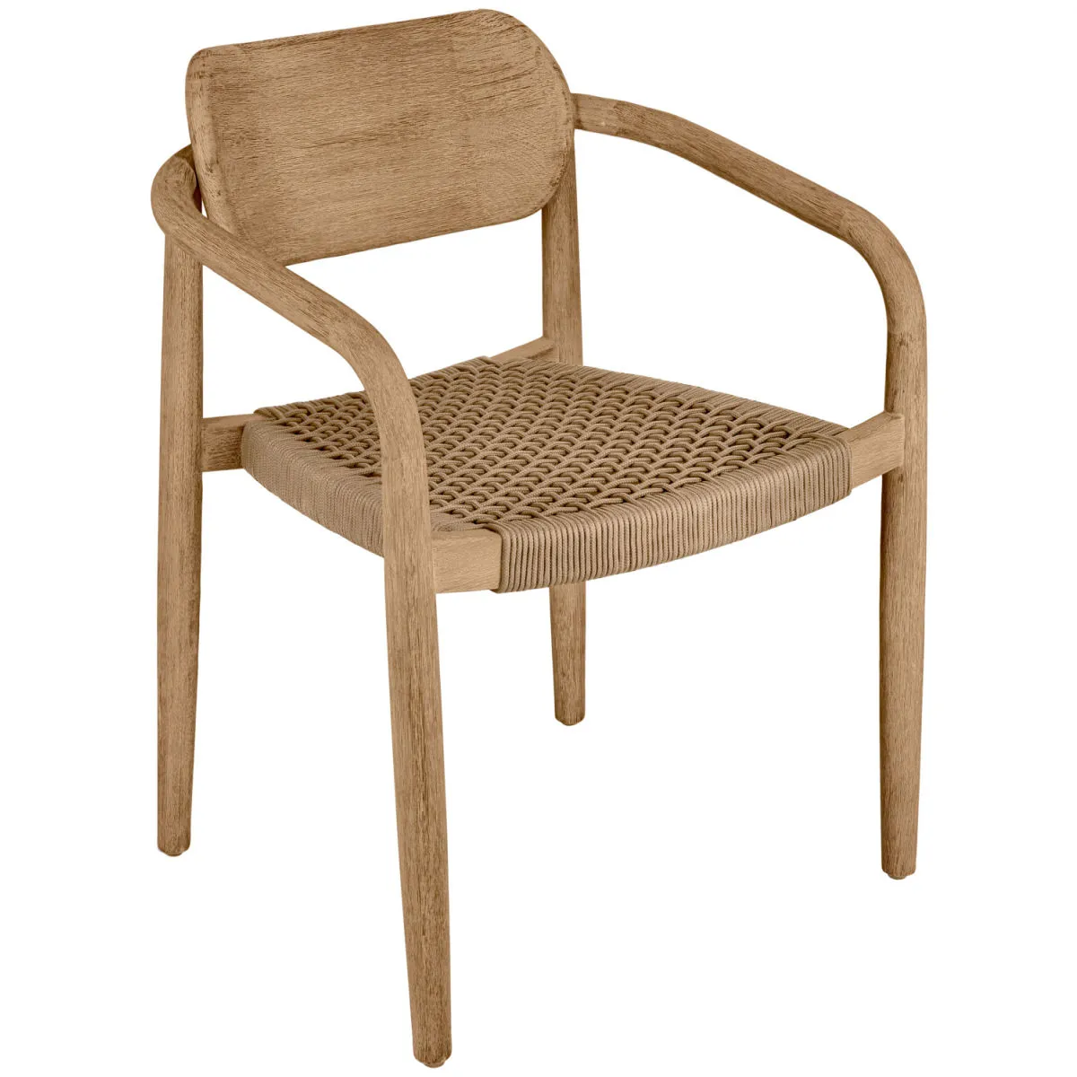 2x VEGA Sedia da esterno Mando; 56.5x50x76 cm (LxPxH); seduta beige, struttura naturale; 2 pz. / Pacco - immagine 1