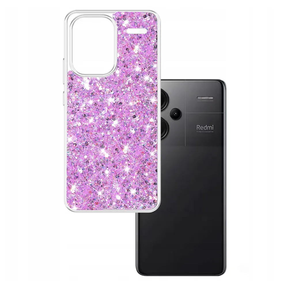 Custodia per Xiaomi Redmi Note 13 Pro+, Techsuit, Sparkly Glitter, Magenta - immagine 1