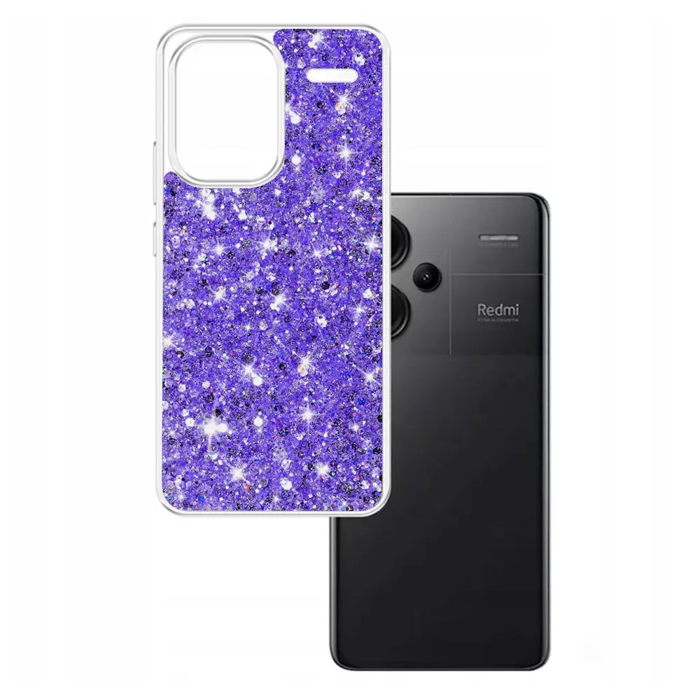 Custodia per Xiaomi Redmi Note 13 Pro+, Techsuit, Sparkly Glitter, Viola - immagine 1