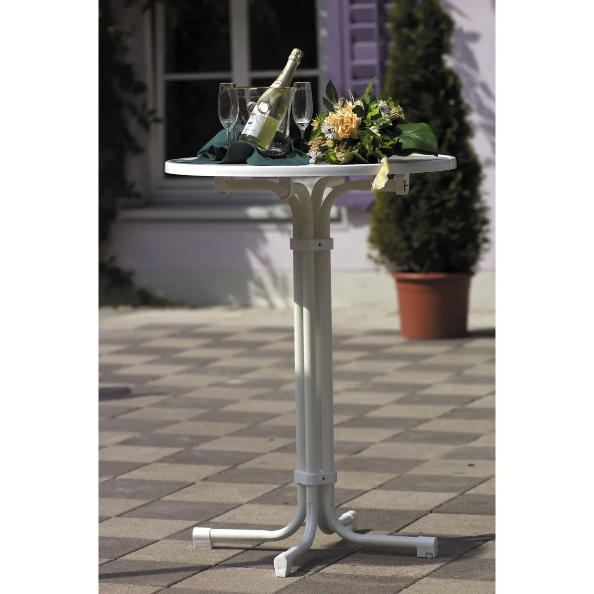 Barths Tavolo alto Multiflex rotondo; 70x70x110 cm (LxØxH); bianco; rotonda - immagine 1