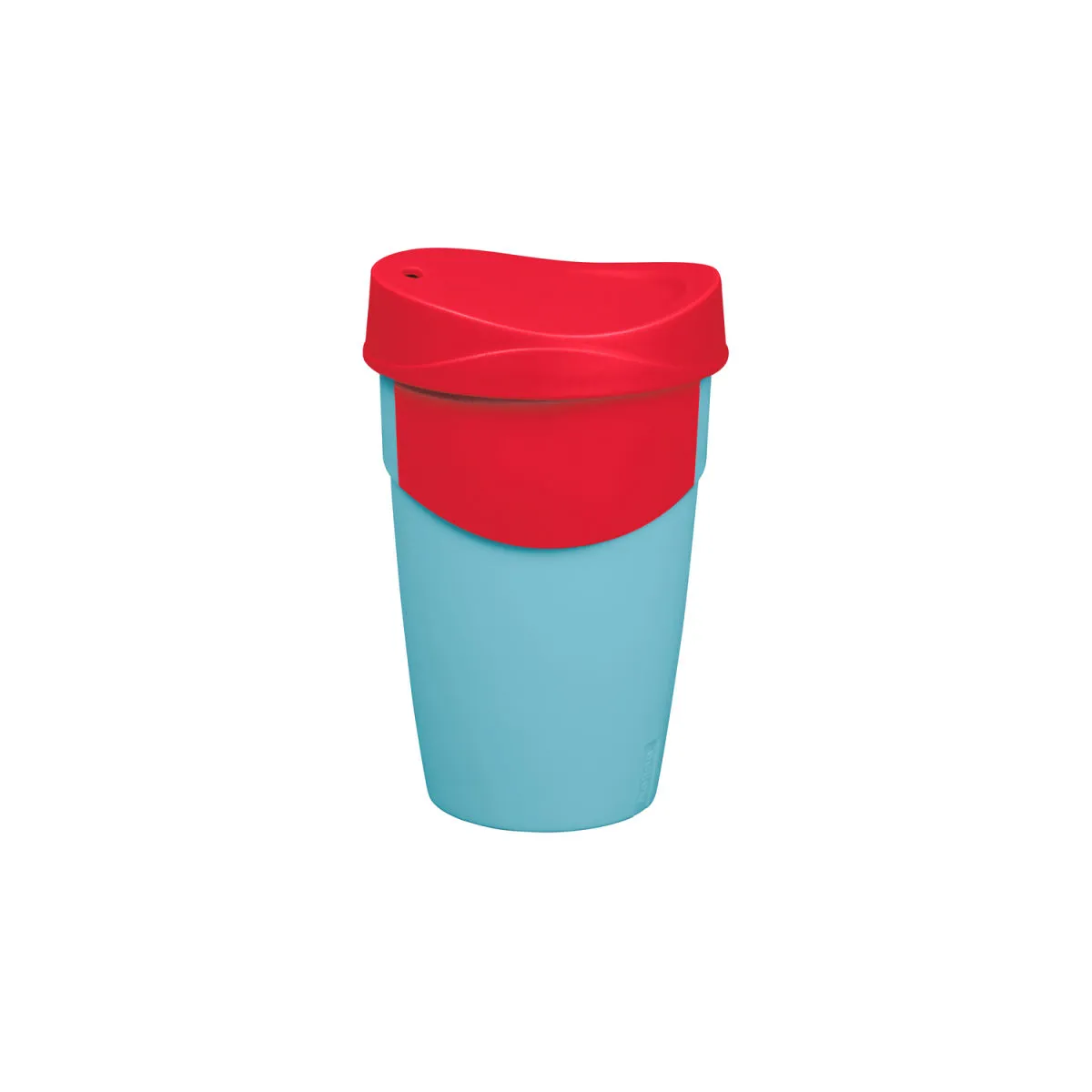 helios bicchiere to-go in plastica; 400 ml, 13.7 cm (H); blu chiaro/rosso; 0.4 l Segno di riempimento - immagine 1