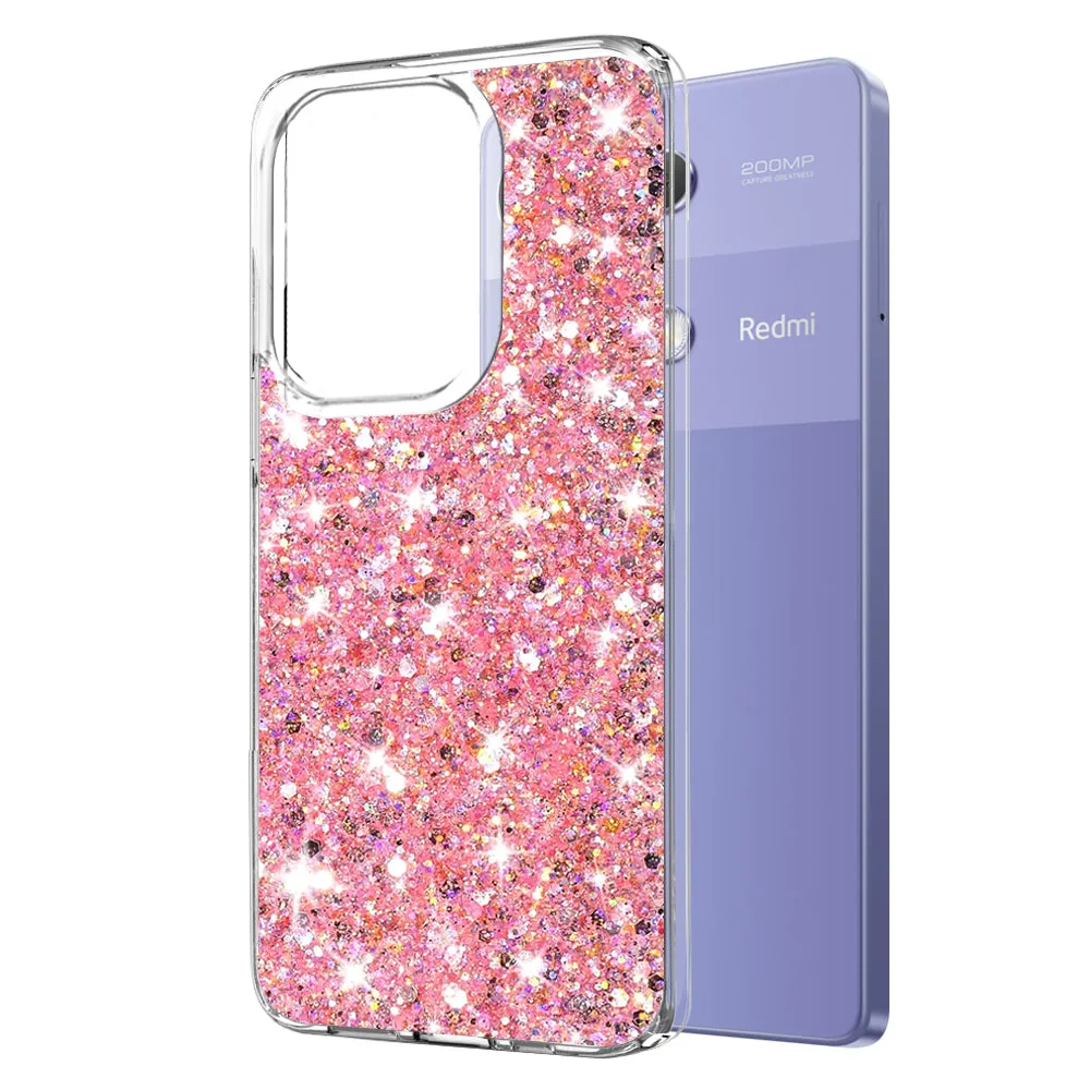 Custodia per Xiaomi Redmi Note 13 Pro 4G / Poco M6 Pro 4G, Techsuit, Sparkly Glitter, Rosa - immagine 1