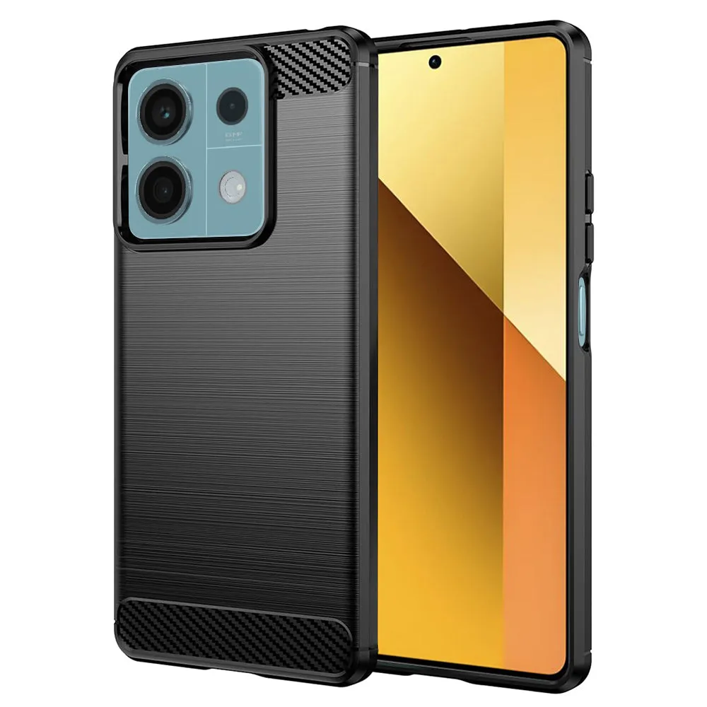 Custodia per Xiaomi Redmi Note 13 5G, Techsuit, Carbonio, Nera - immagine 1