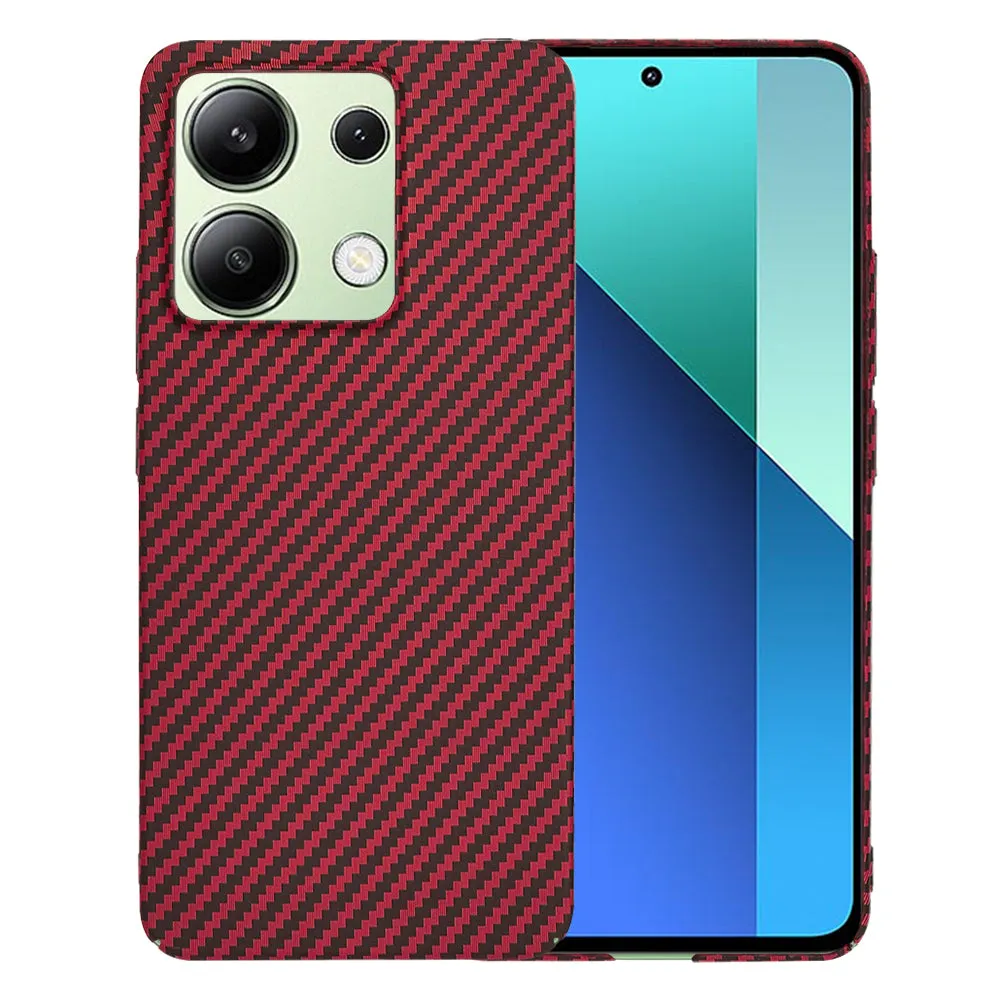 Custodia per Xiaomi Redmi Note 13 4G, Techsuit, Carbonite FiberShell, Rossa - immagine 1