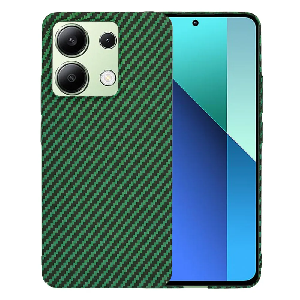 Custodia per Xiaomi Redmi Note 13 4G, Techsuit, Carbonite FiberShell, Verde - immagine 1