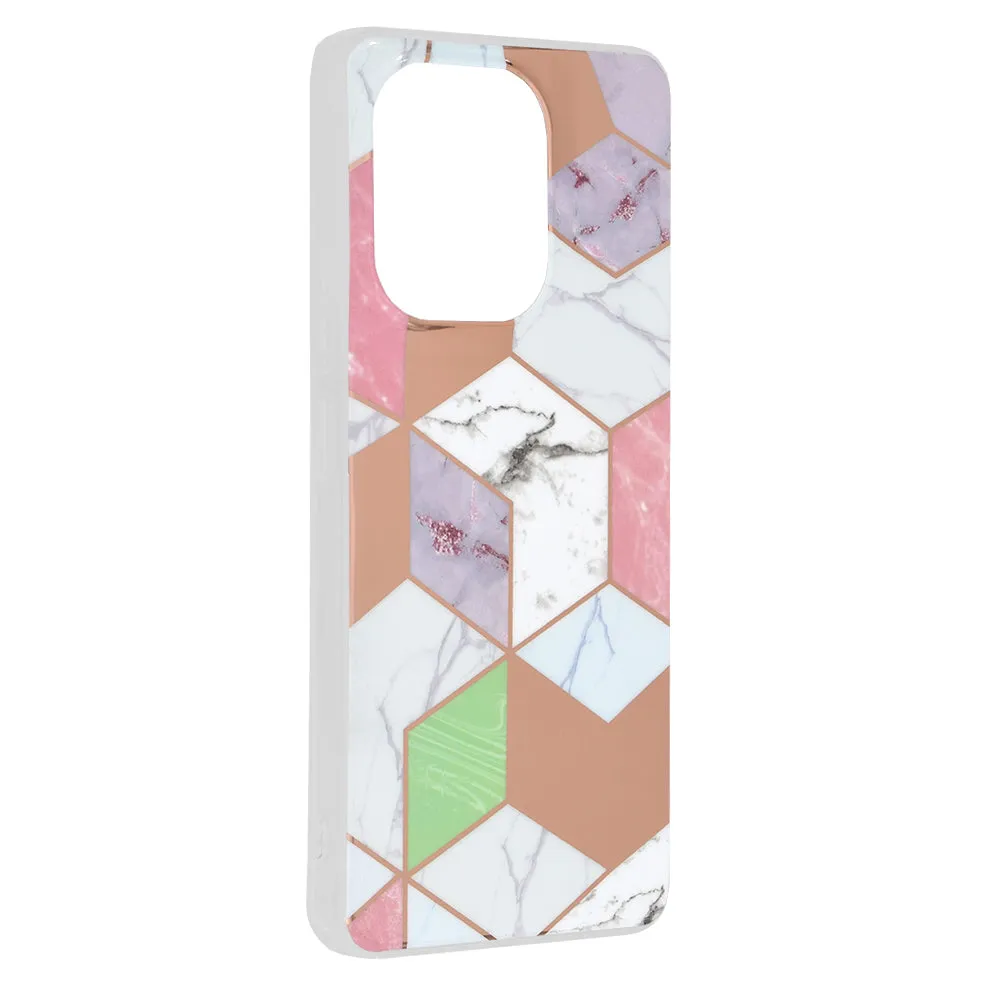 Custodia per Xiaomi Redmi Note 13 4G, Techsuit, Marble, Viola - immagine 1