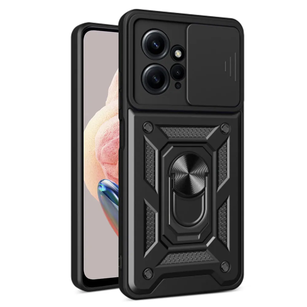 Custodia per Xiaomi Redmi Note 12 4G, Techsuit, CamShield, Nera - immagine 1