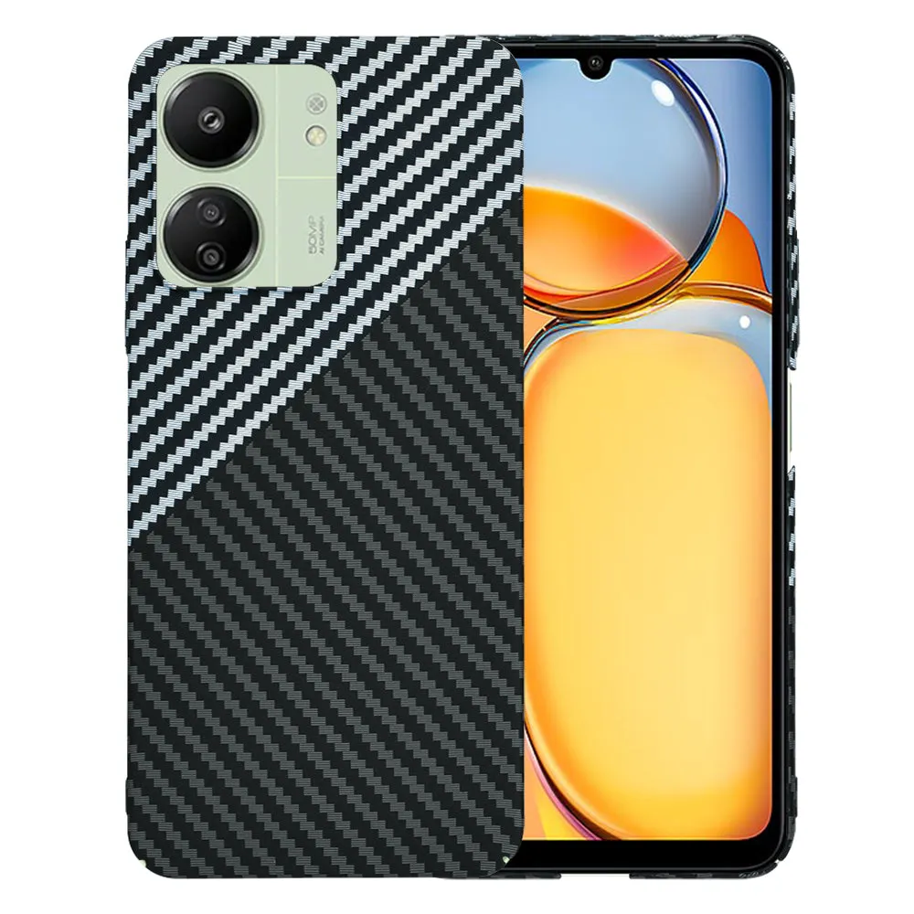 Custodia per Xiaomi Redmi 13C 5G / 13C / Poco C65, Techsuit, Carbonite FiberShell, Nero Grigio - immagine 1