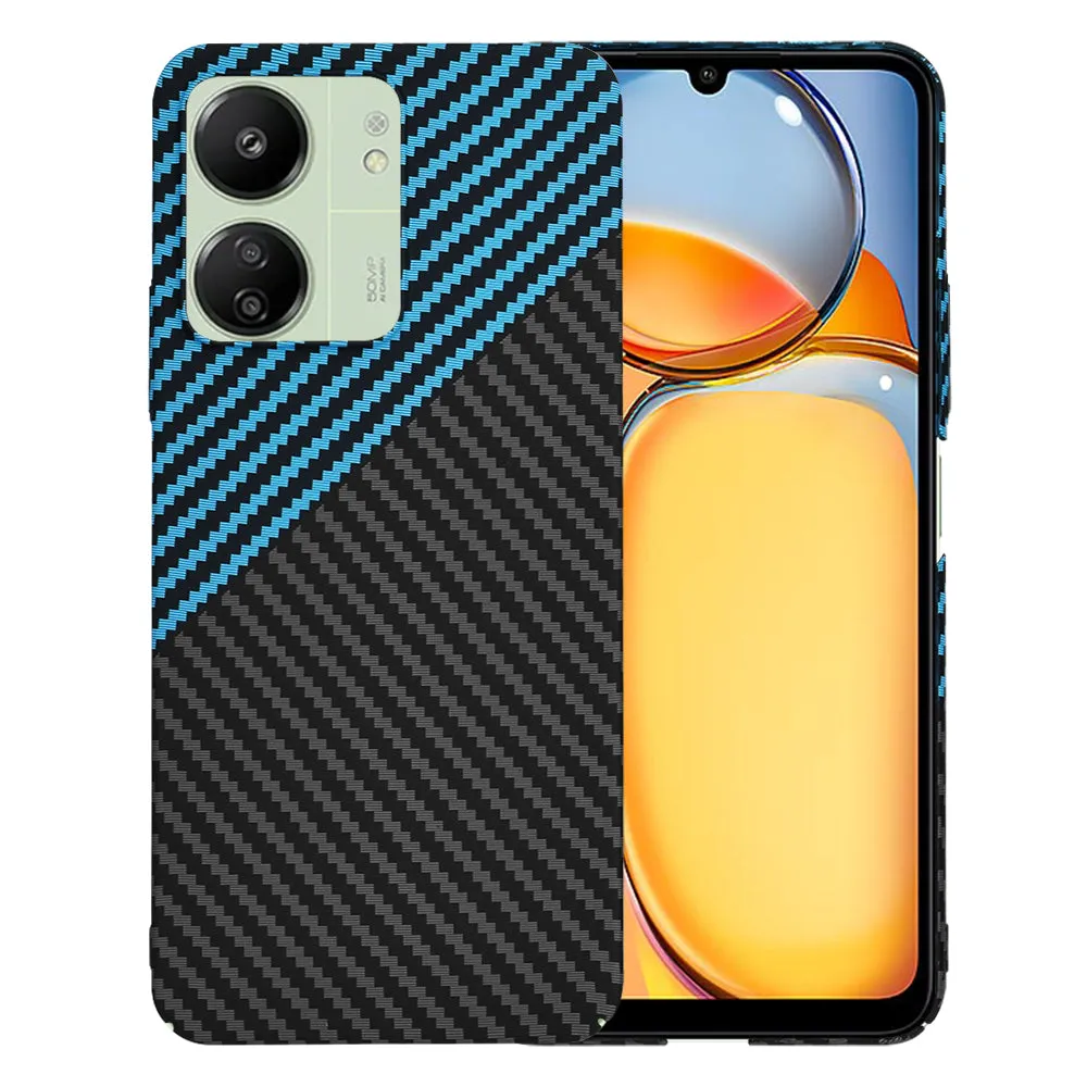Custodia per Xiaomi Redmi 13C 5G / 13C / Poco C65, Techsuit, Carbonite FiberShell, Nero Blu - immagine 1