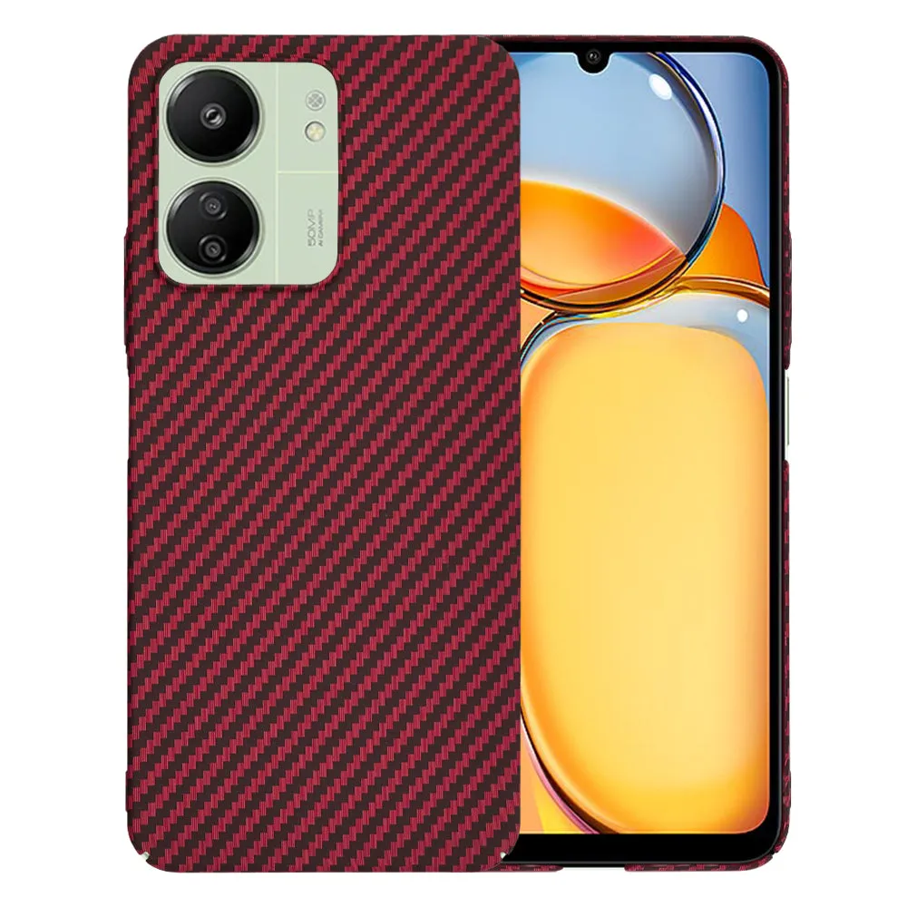 Custodia per Xiaomi Redmi 13C 5G / 13C / Poco C65, Techsuit, Carbonite FiberShell, Rossa - immagine 1