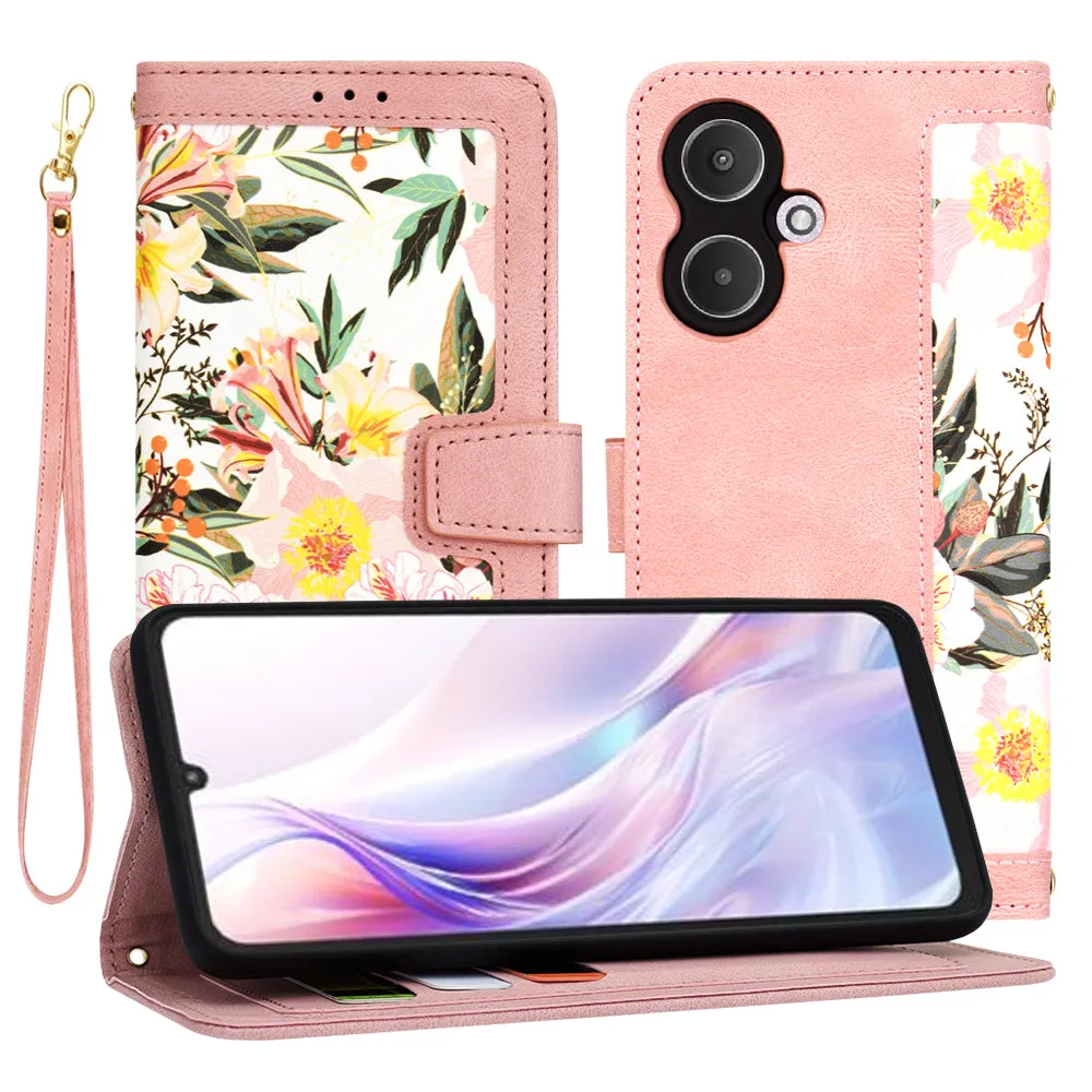 Custodia per Xiaomi Redmi 13C 5G, Techsuit, FlipCraft, Rosa - immagine 1