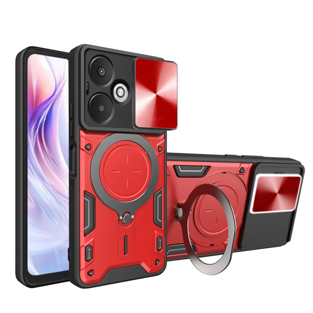 Custodia per Xiaomi Redmi 13C 5G, Techsuit, CamGuard Pro, Rossa - immagine 1