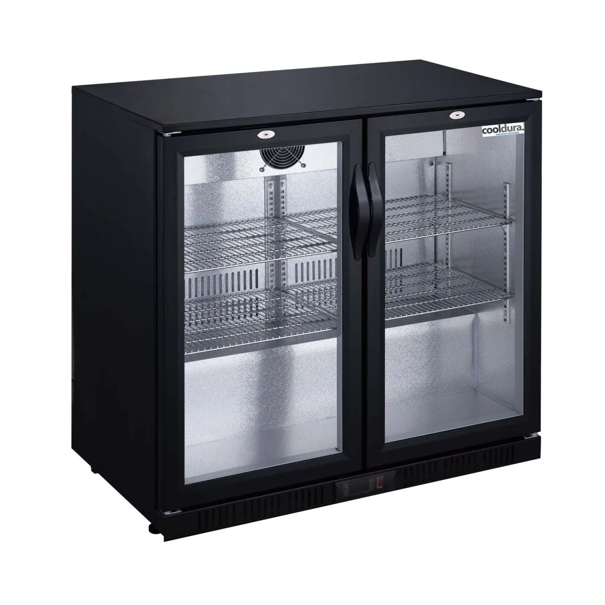 Cooldura Frigorifero da bar a 2 porte - 198 litri; 198000 ml, 52x85x90 cm (LxHxP); nero - immagine 1