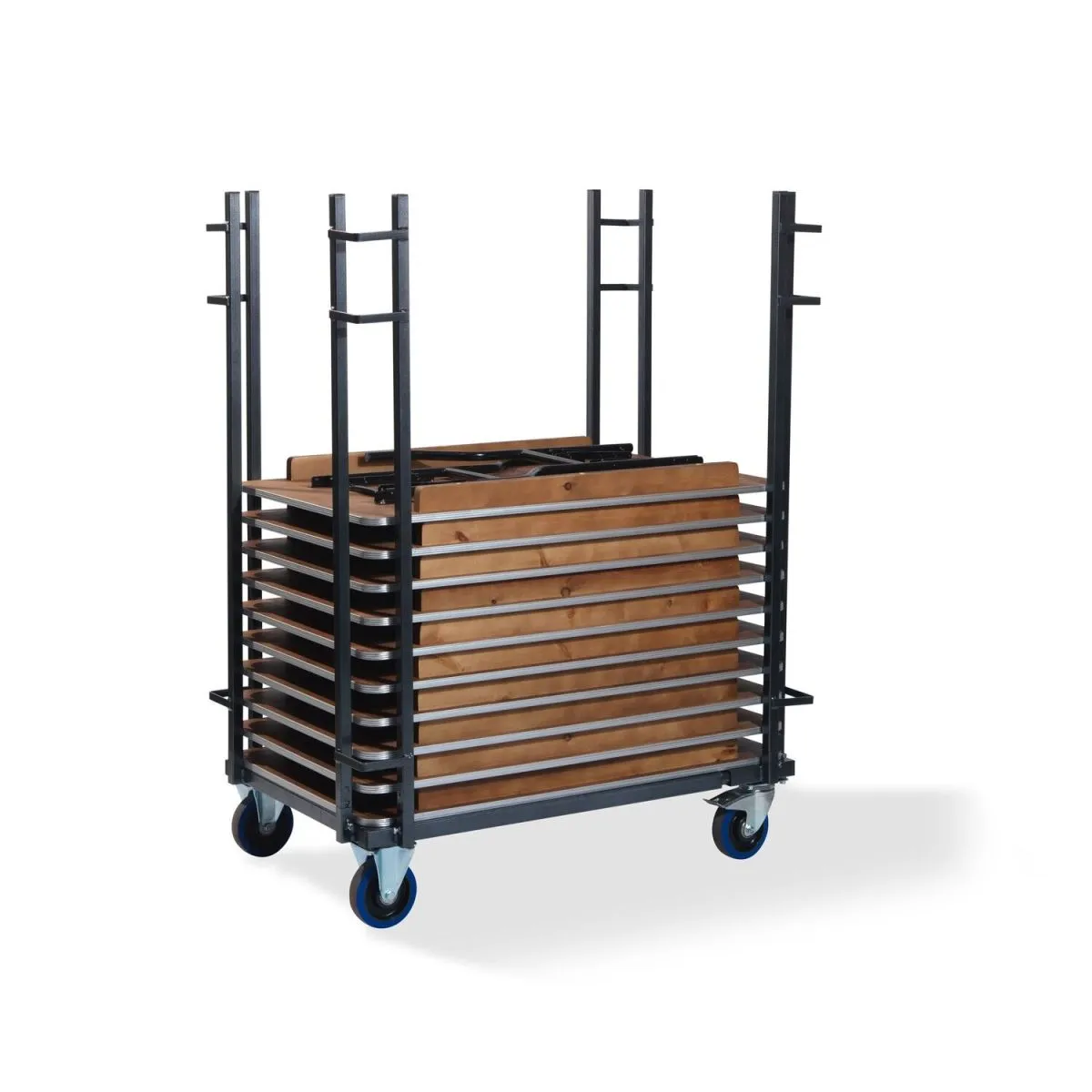 Feros Carrello di trasporto per tavoli catering rettangolari, regolabile, martellato; 208x100x168 cm (LxPxH); antracite - immagine 1