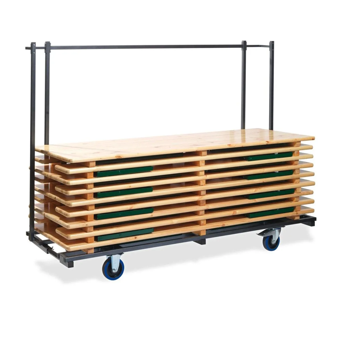 Feros Carrello di trasporto per tavoli birreria, martellato; 230x89x170 cm (LxPxH); bianco/nero - immagine 1