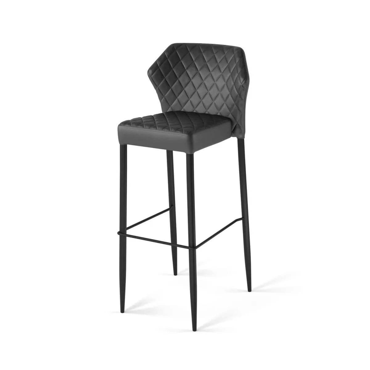 2x Feros Sgabello da bar Louis, imbottito in similpelle, ignifugo; 50x47x105 cm (LxPxH); nero; 2 pz. / Pacco - immagine 1