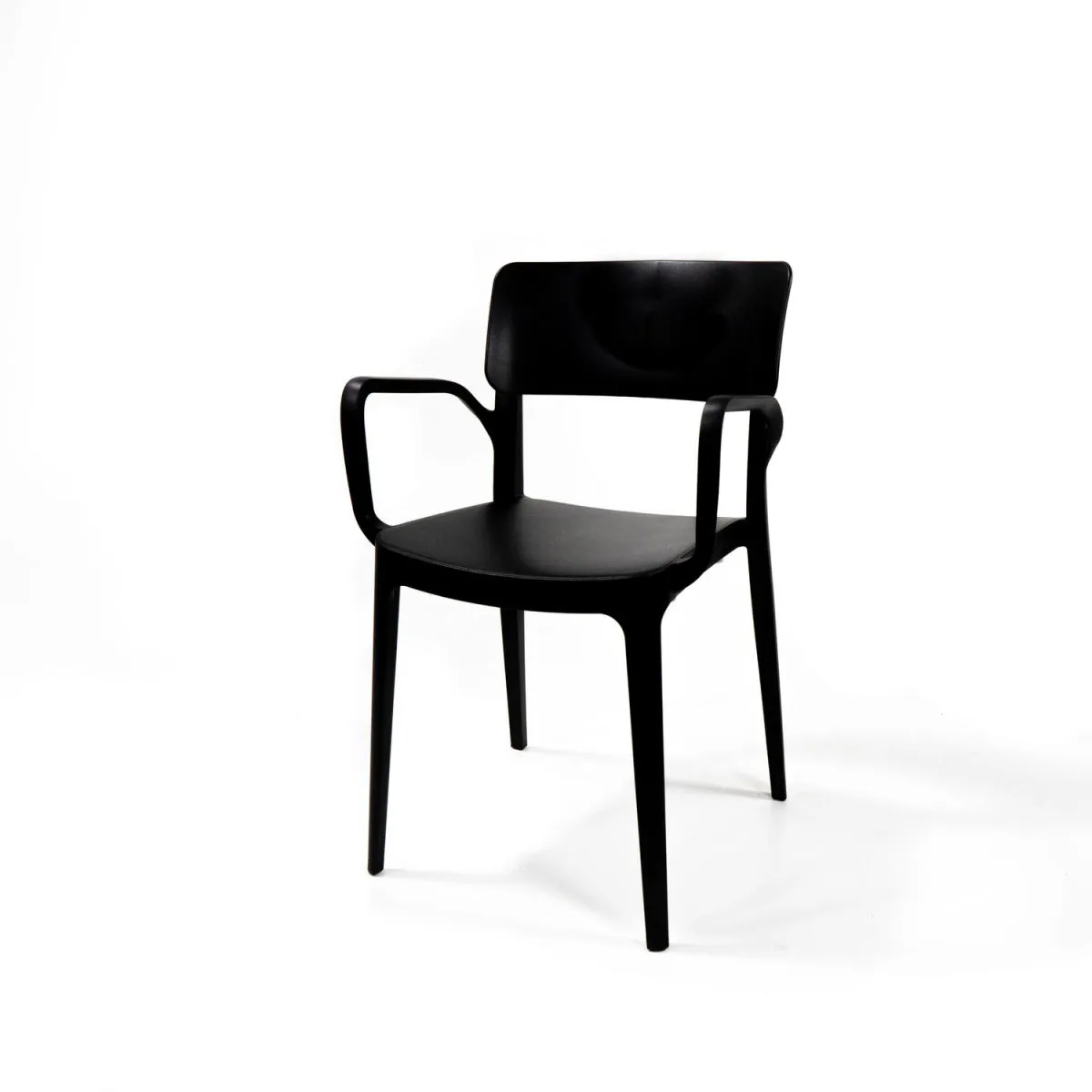 4x Feros Sedia impilabile in plastica, 50921; 54x55x82 cm (LxPxH); nero; 4 pz. / Pacco - immagine 1