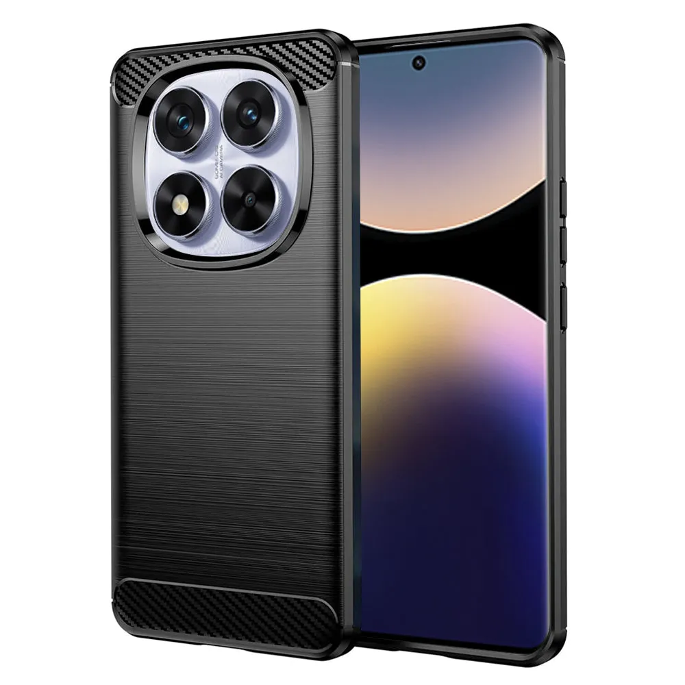 Custodia per Xiaomi Poco X7 / Note 14 Pro 5G, Techsuit, Carbonio, Nera - immagine 1