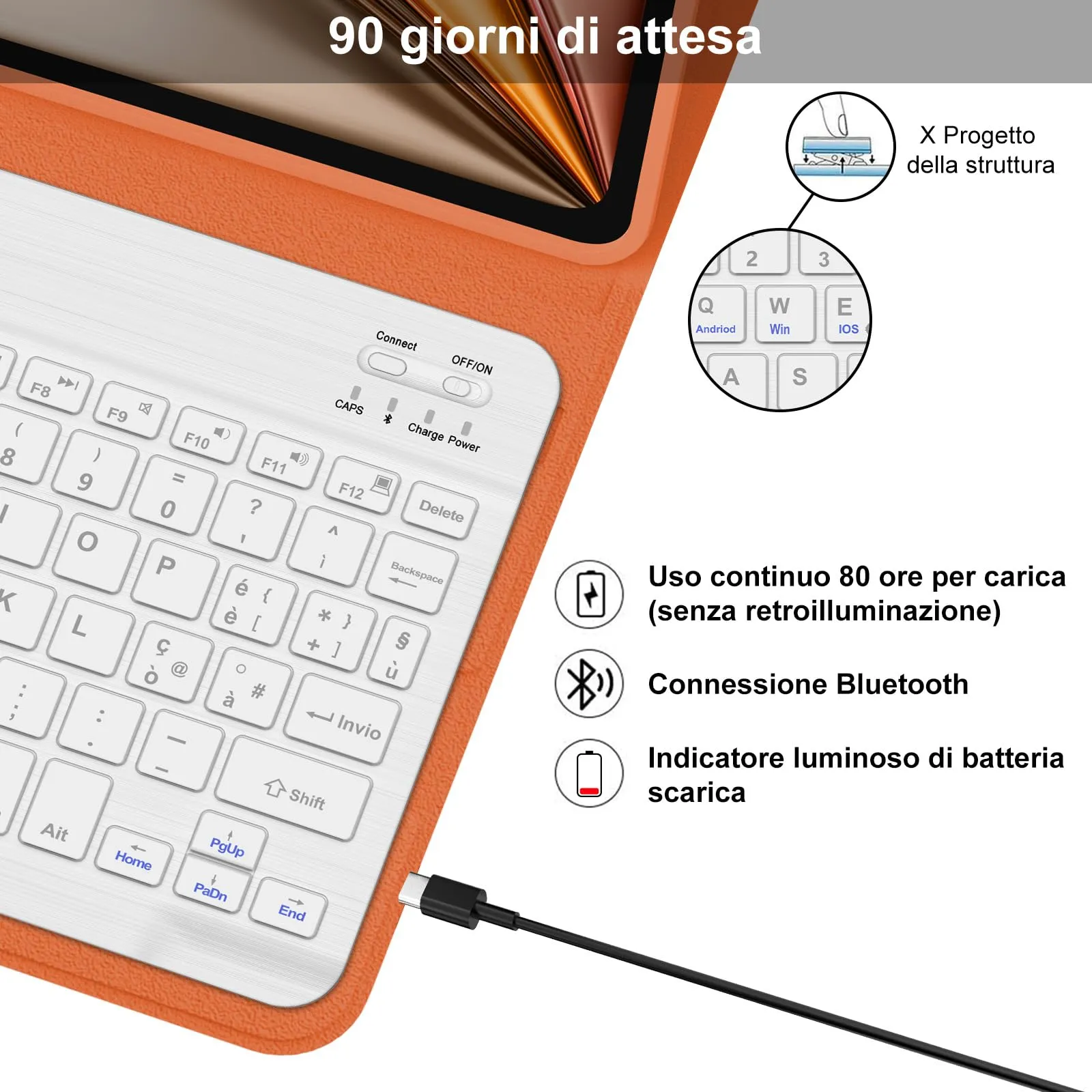 Cover Tastiera per iPad Air 11 M4 2026/M3 2025/M2 2024 11 Pollici - immagine 4