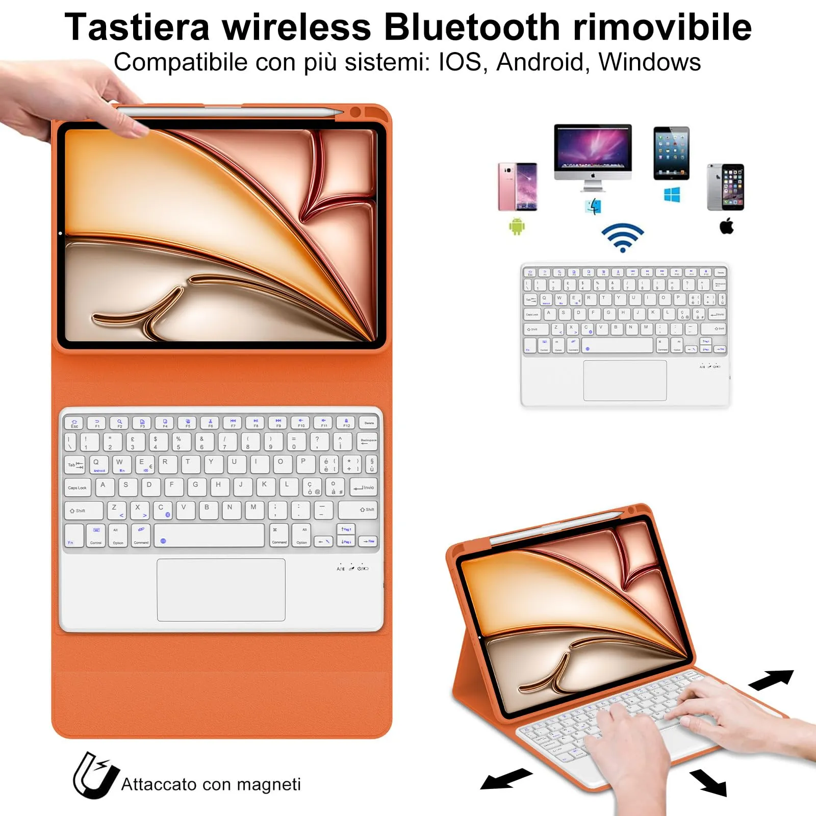 Tastiera per iPad Air 11 M4 2026/M3 2025/M2 2024 11 Pollici con Cover - immagine 3