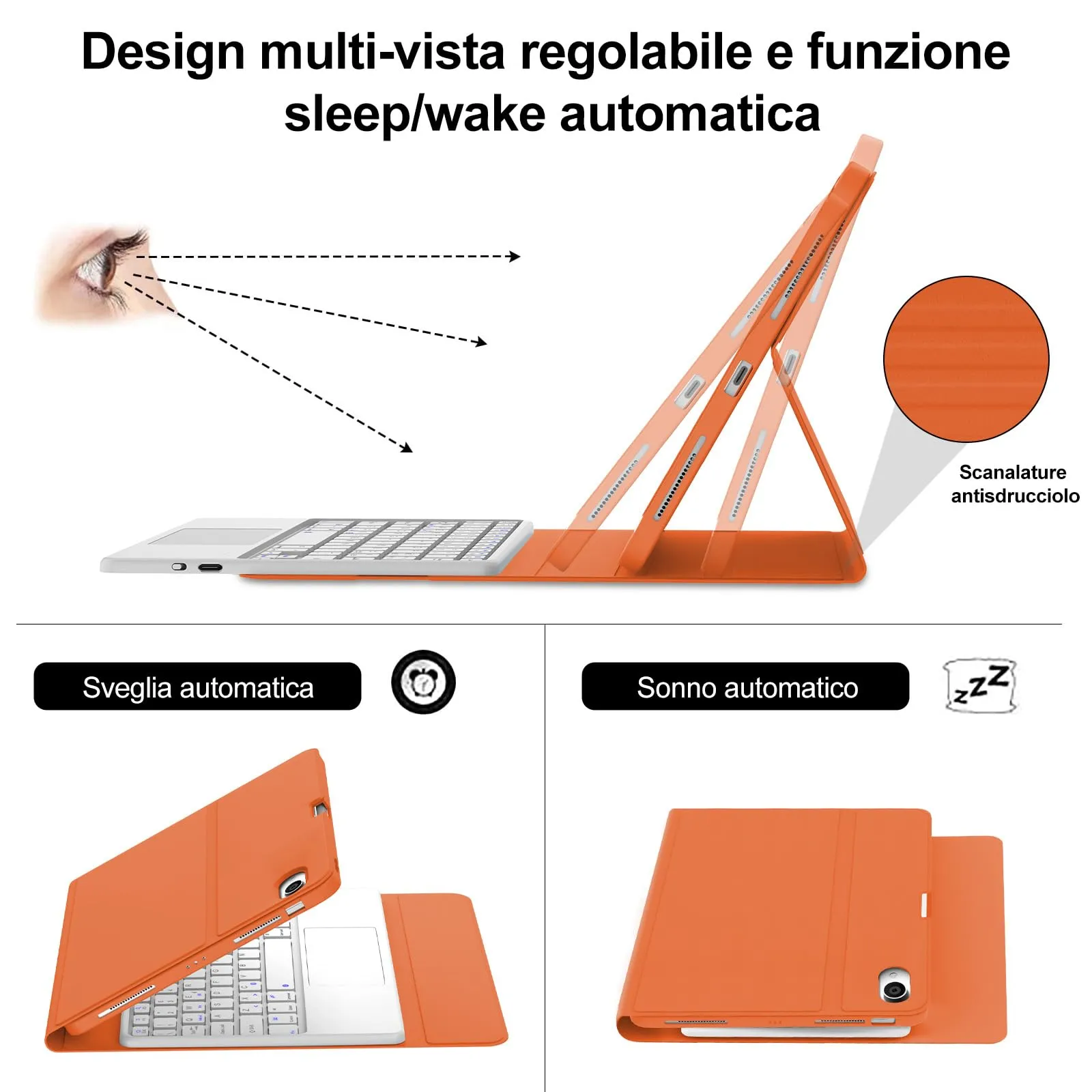 Tastiera per iPad Air 11 M4 2026/M3 2025/M2 2024 11 Pollici con Cover - immagine 6