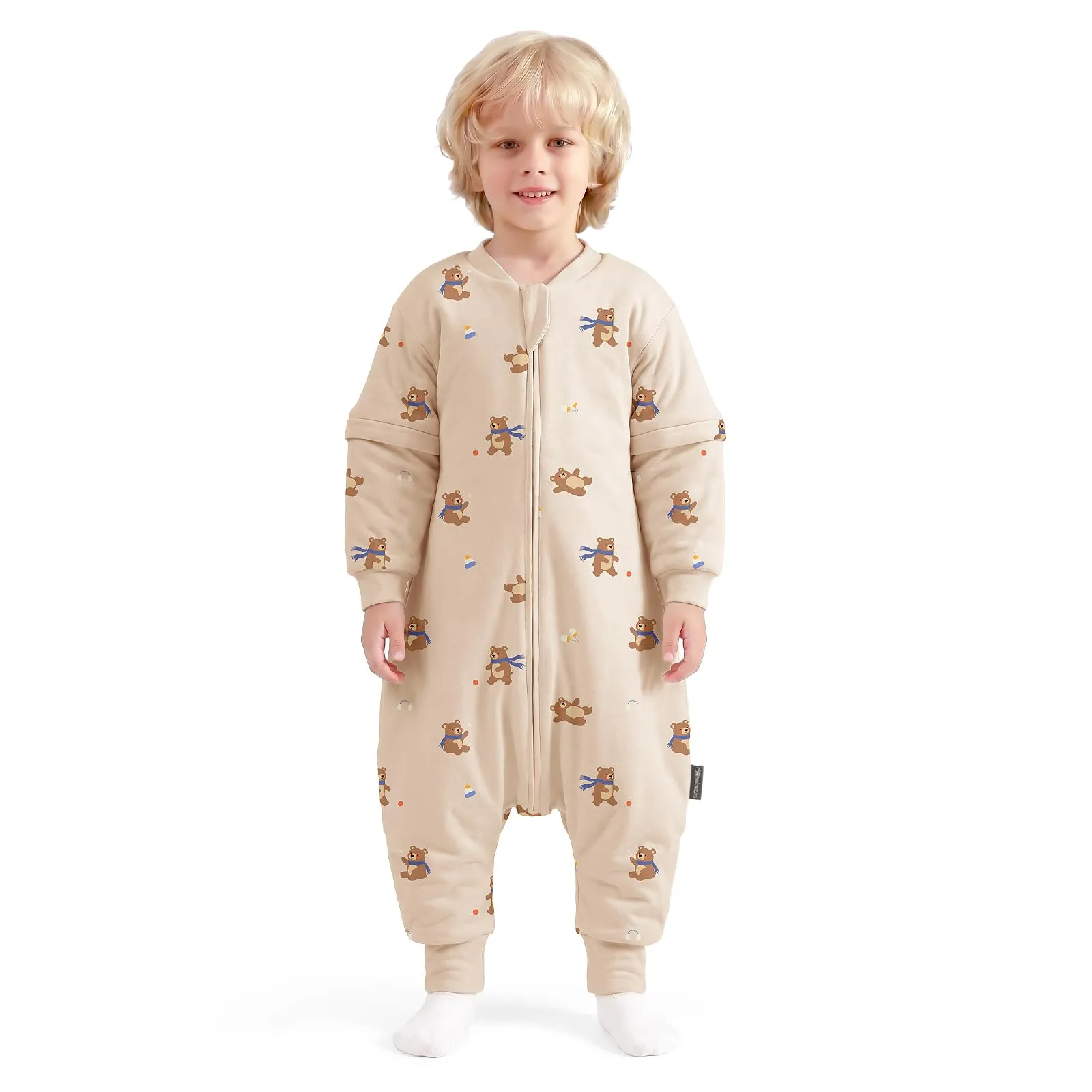 Mosebears Sacco nanna 2.5 Tog per bambino con gambe Sacco nanna per bambini foderato in caldo invernale con maniche staccabili, pigiama unisex per bambina - immagine 1