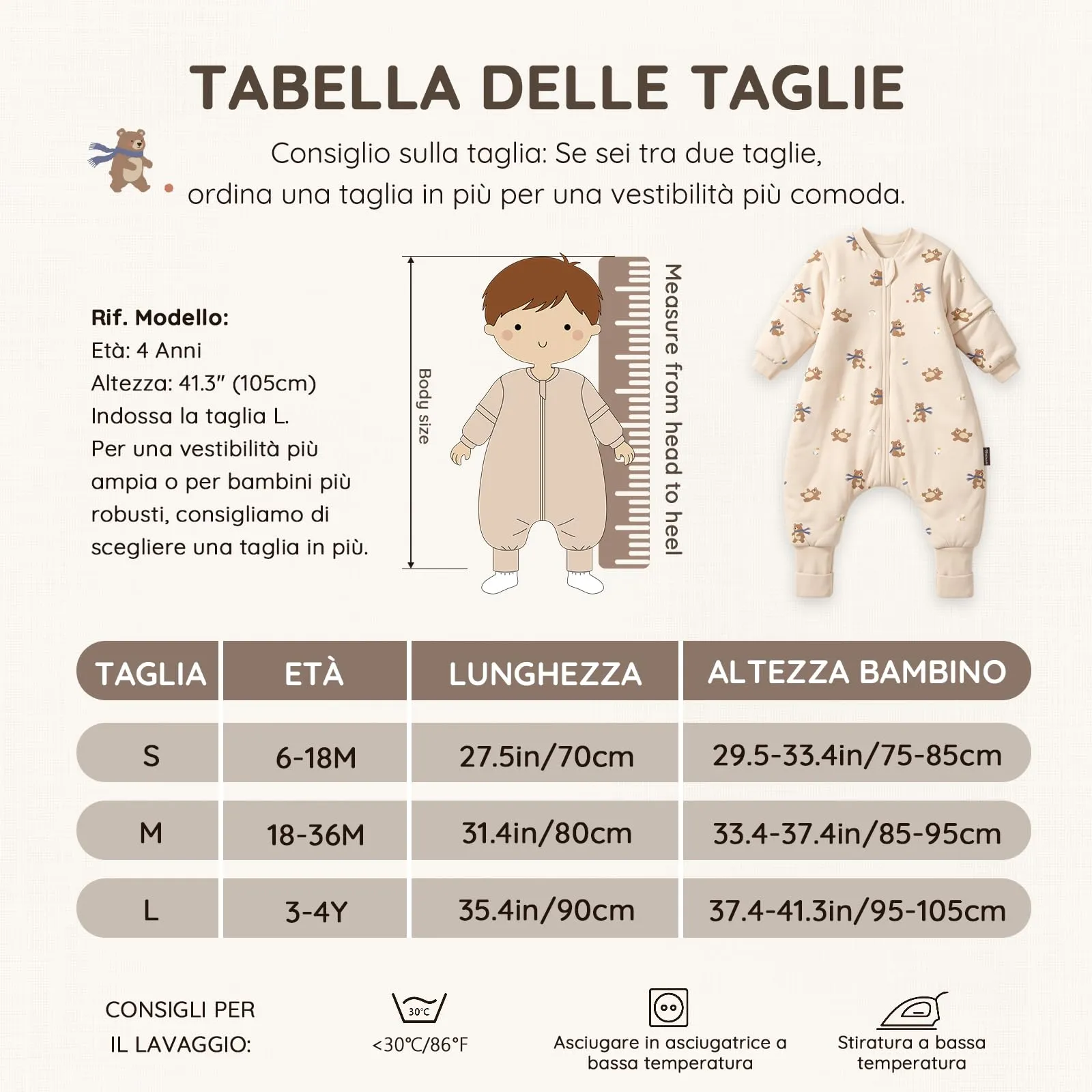 Mosebears Sacco nanna 2.5 Tog per bambino con gambe Sacco nanna per bambini foderato in caldo invernale con maniche staccabili, pigiama unisex per bambina - immagine 5