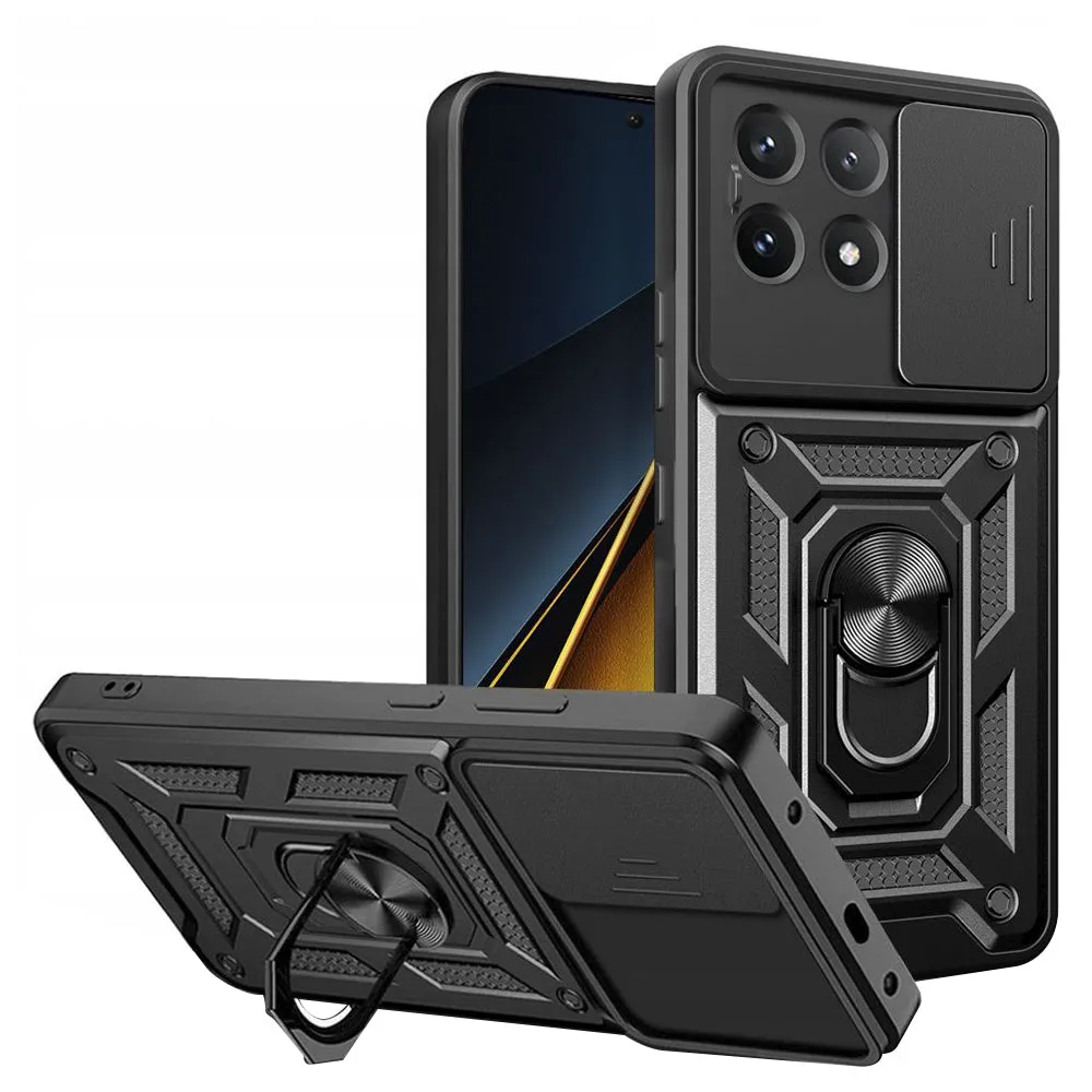 Custodia per Xiaomi Poco X6 Pro, Techsuit, CamShield, Nera - immagine 1