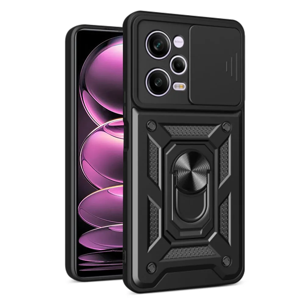 Custodia per Xiaomi Poco X5 Pro / Redmi Note 12 Pro 5G, Techsuit, CamShield, Nera - immagine 1