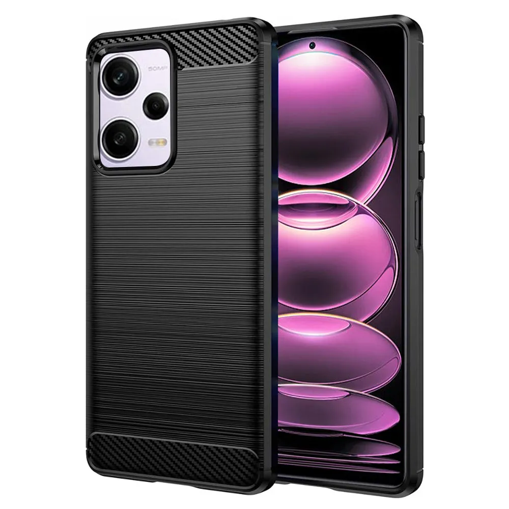 Custodia per Xiaomi Poco X5 Pro / Redmi Note 12 Pro 5G, Techsuit, Carbonio, Nera - immagine 1