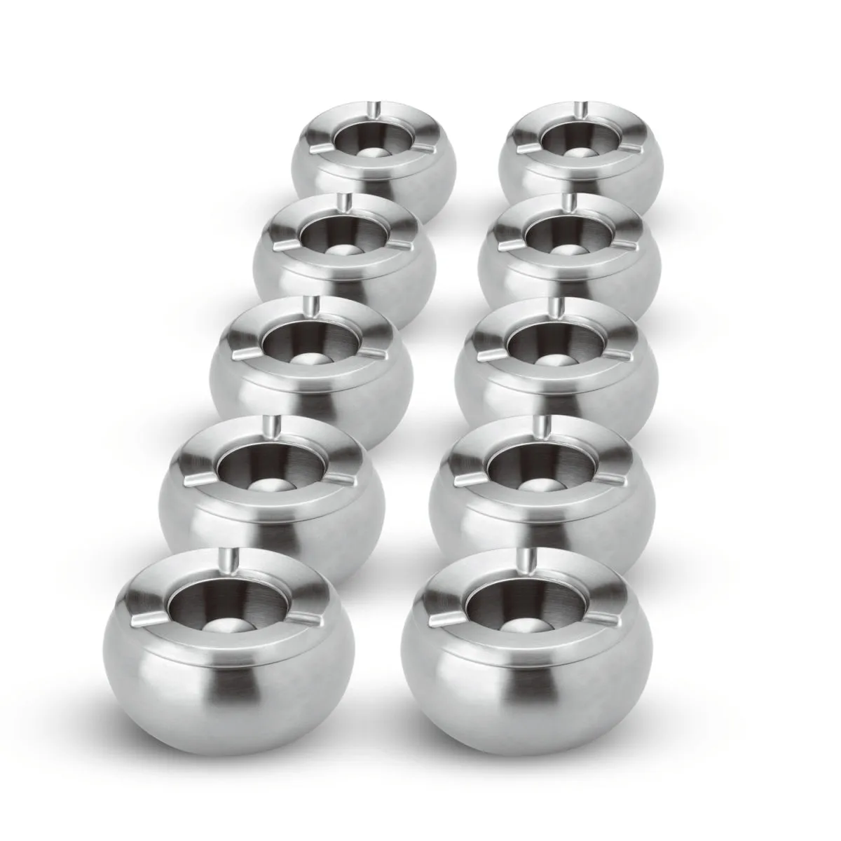 10x PULSIVA Posacenere da tavolo Glasgow; 11x6 cm (ØxH); argento; rotonda; 10 pz. / Pacco - immagine 1