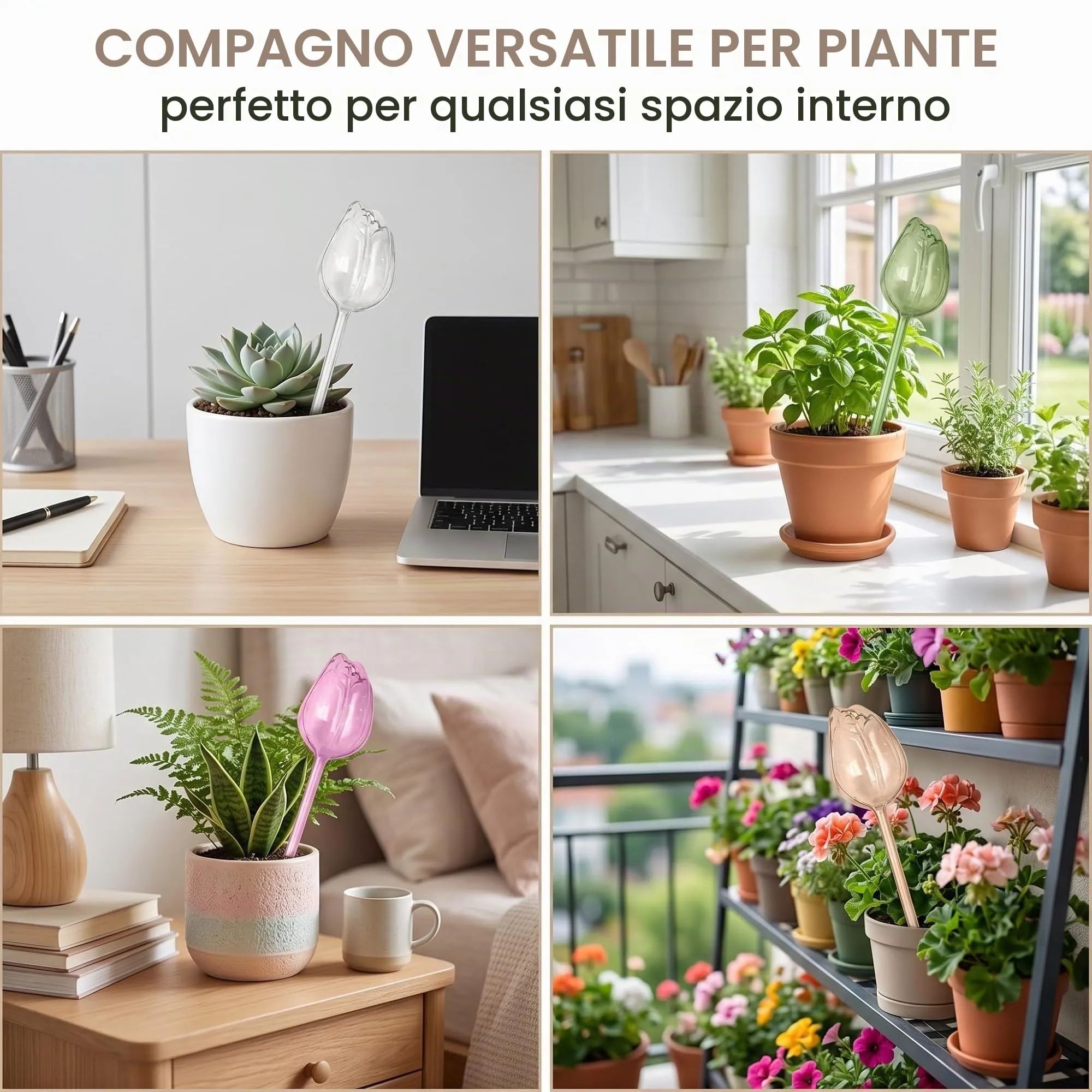 ZYOMVUN 5 Pezzi Palline per Irrigazione per Piante, irrigazione a rilascio lento multicolore, Abbeveratoio trasparente a forma di uccello, Globi autoirriganti in plastica, per piante da interno ed - immagine 4