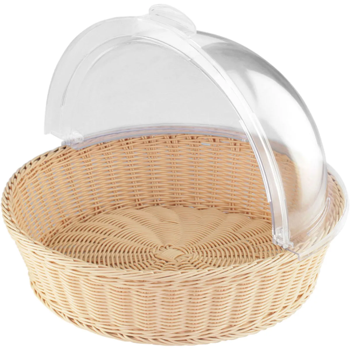 Stalgast Cestino per pane con coperchio rotante, rotondo; 39.5x10.5 cm (ØxH); trasparente - immagine 1