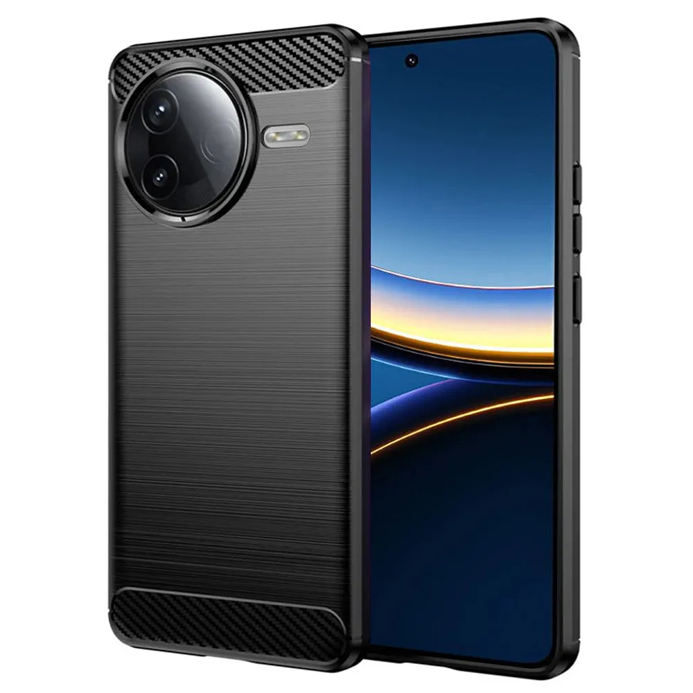 Custodia per Xiaomi Poco F7 Pro, Techsuit, Carbonio, Nera - immagine 1