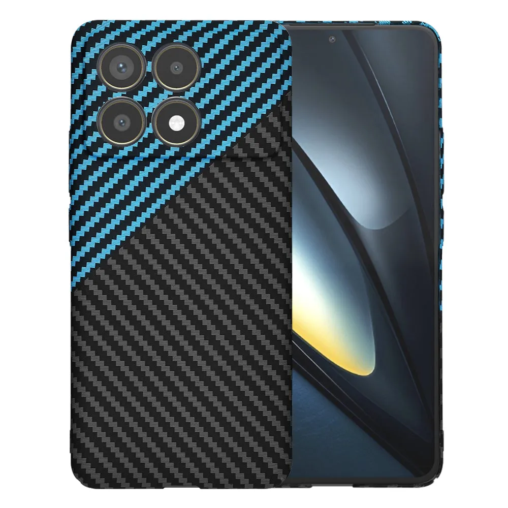 Custodia per Xiaomi Poco F6 Pro, Techsuit, Carbonite FiberShell, Nero Bleu - immagine 1