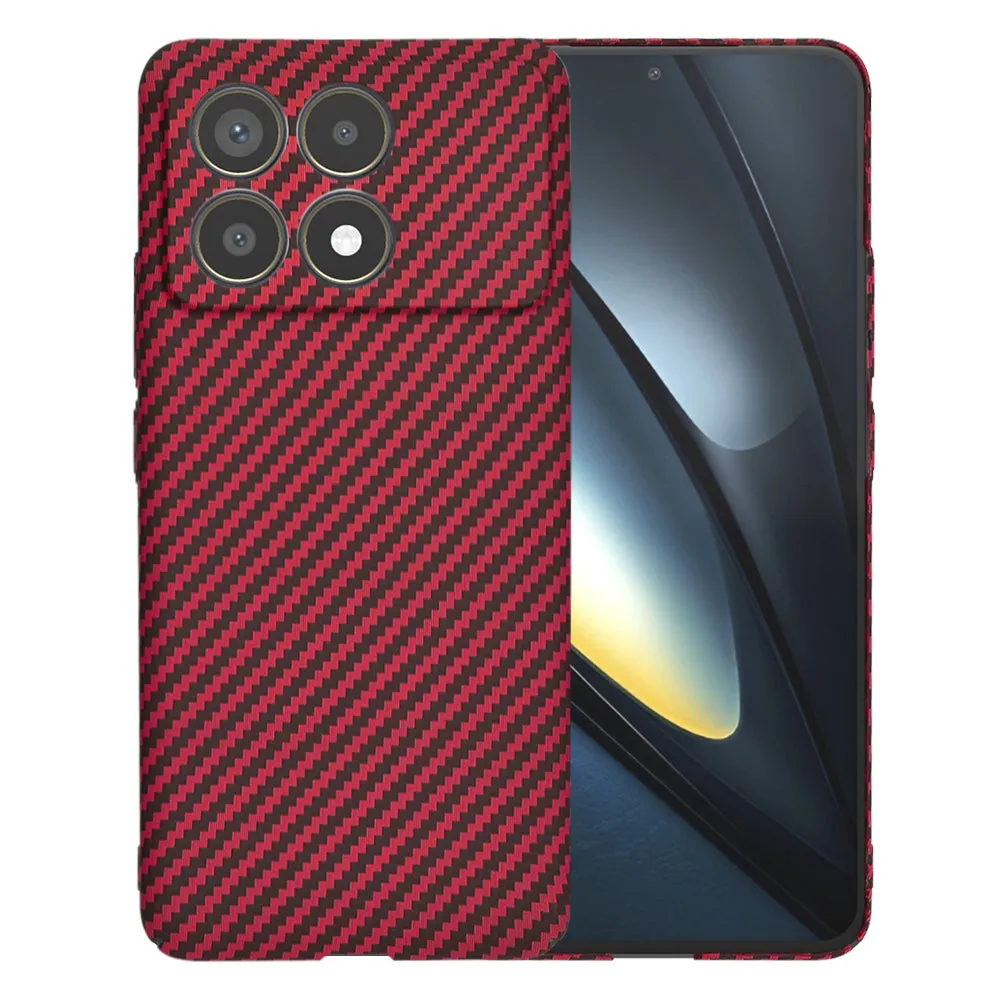 Custodia per Xiaomi Poco F6 Pro, Techsuit, Carbonite FiberShell, Rossa - immagine 1