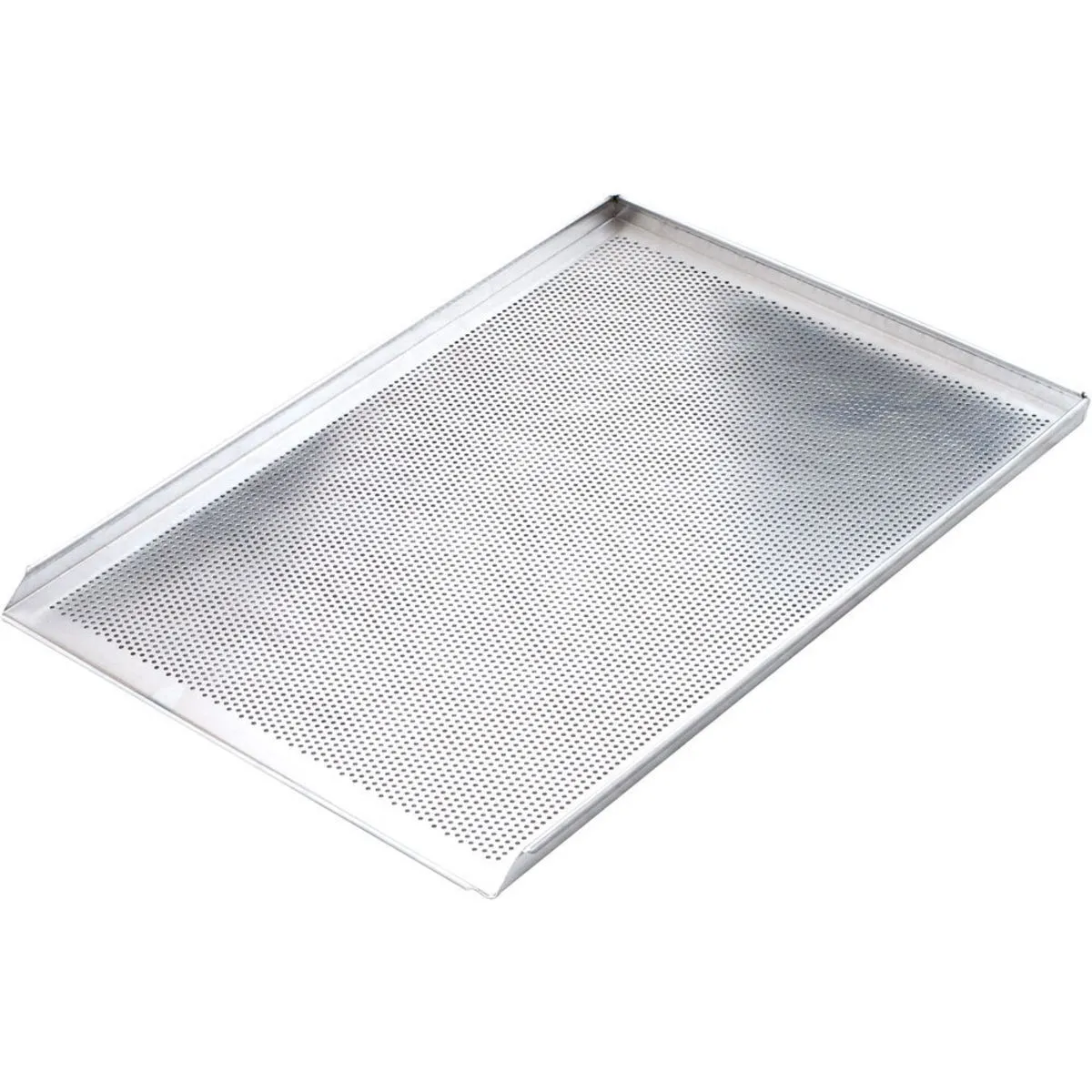 Stalgast Teglia a 3 lati in alluminio, forata, standard per panettieri; 60x40 cm (LxP); argento - immagine 1