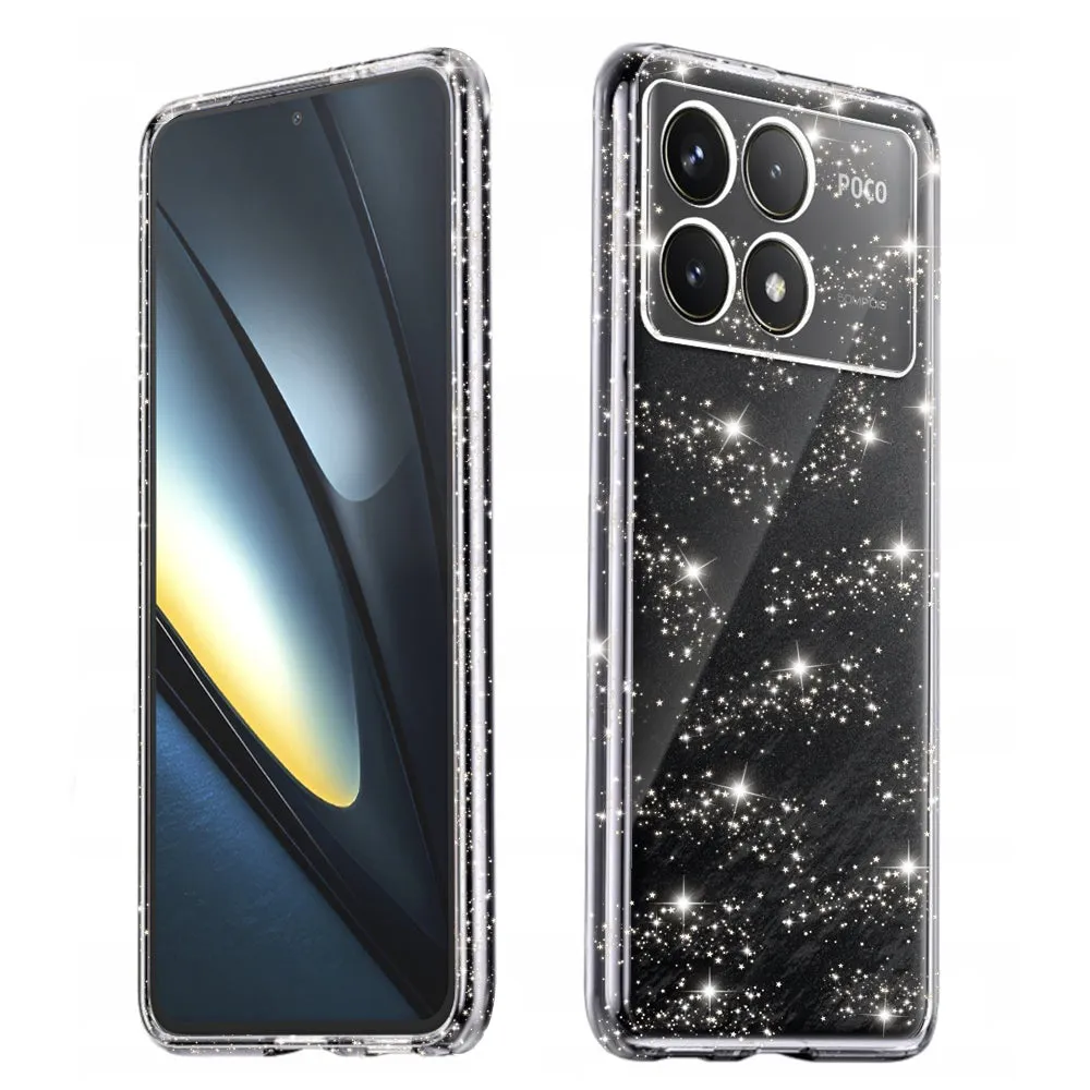 Custodia per Xiaomi Poco F6 Pro, Techsuit, SparkleSkin, Trasparente - immagine 1