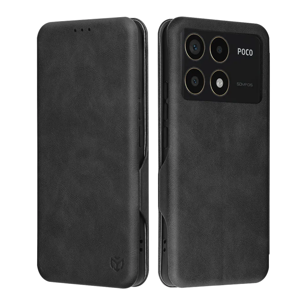 Custodia per Xiaomi Poco F6 Pro, Techsuit, Safe Wallet Plus, Nera - immagine 1