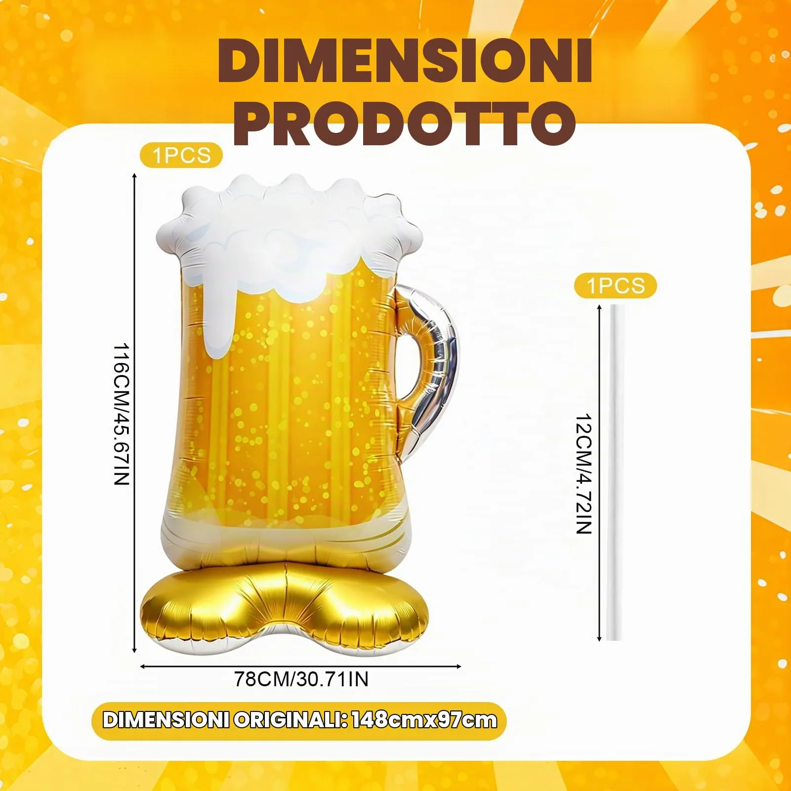 Palloncini di Birra,XXL Palloncino Party Deco Palloncinis di Birras - immagine 2