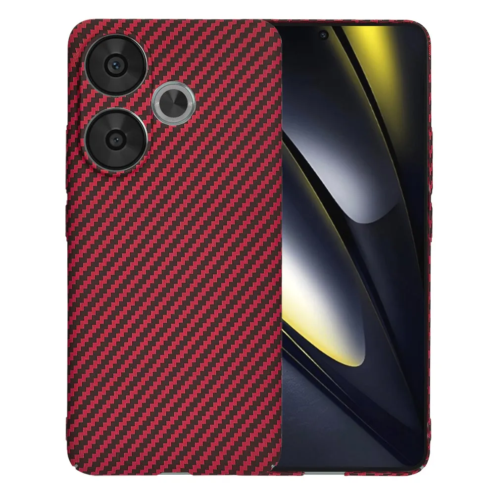 Custodia per Xiaomi Poco F6, Techsuit, Carbonite FiberShell, Rossa - immagine 1